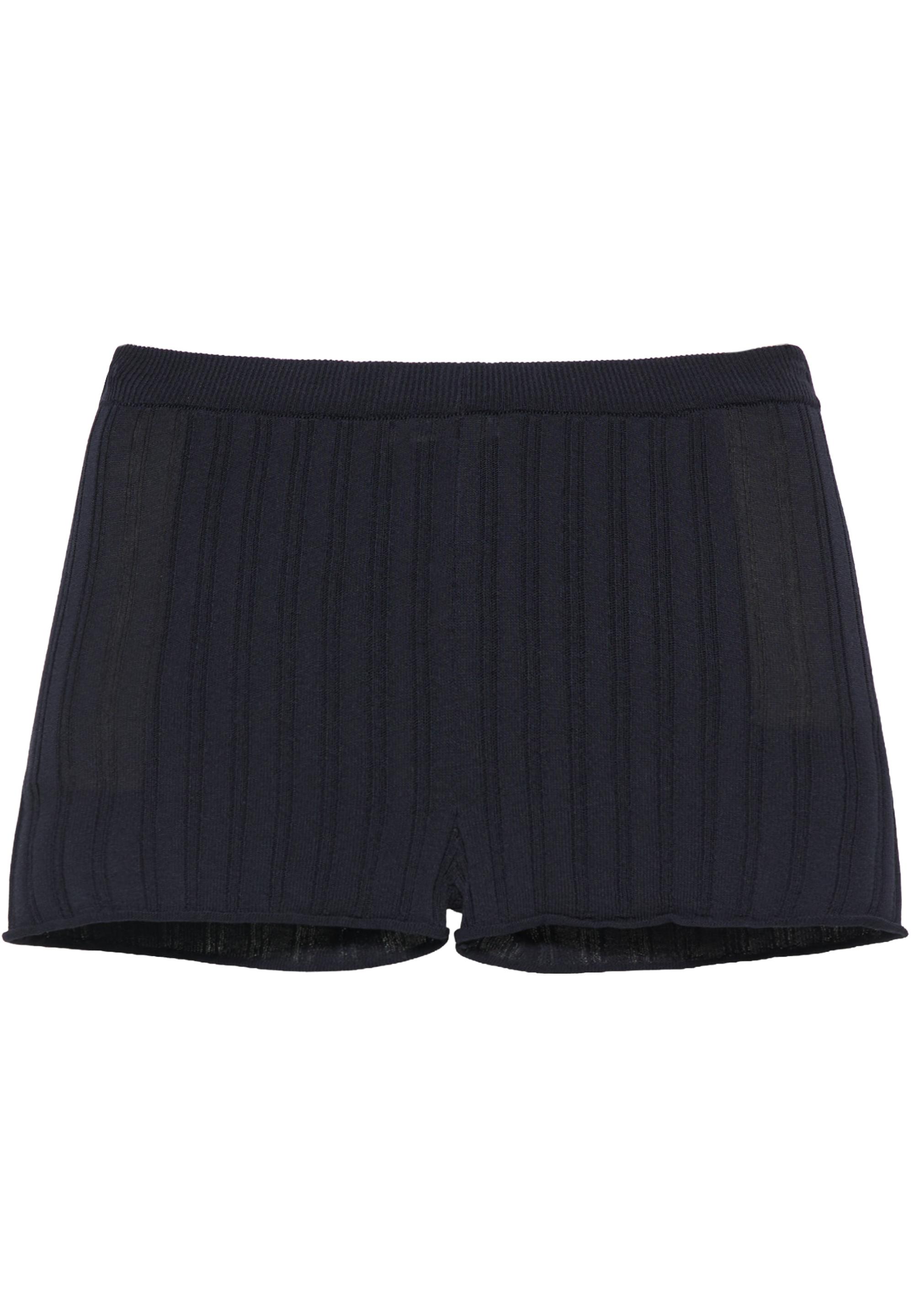 Ribbed knit shorts — Navy