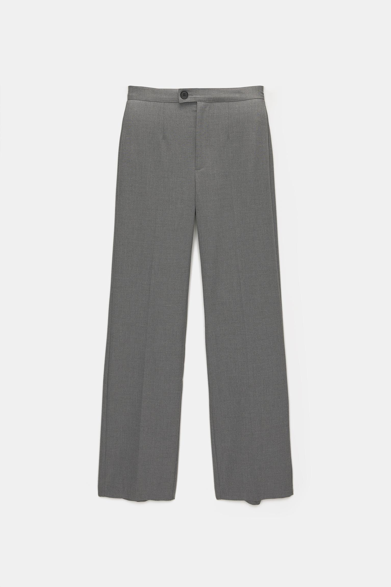 Straight-leg darted trousers — Medium grey