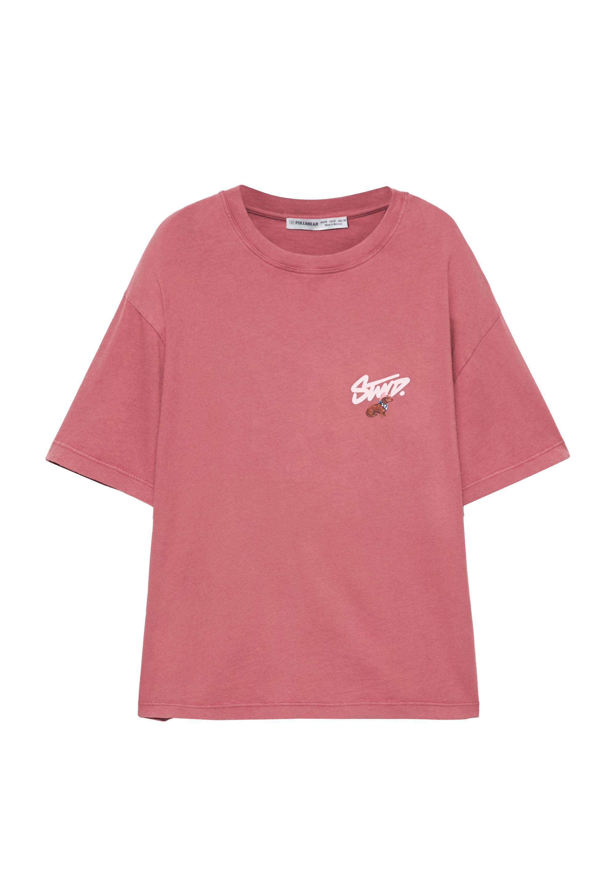 STWD dog graphic T-shirt — Dark pink
