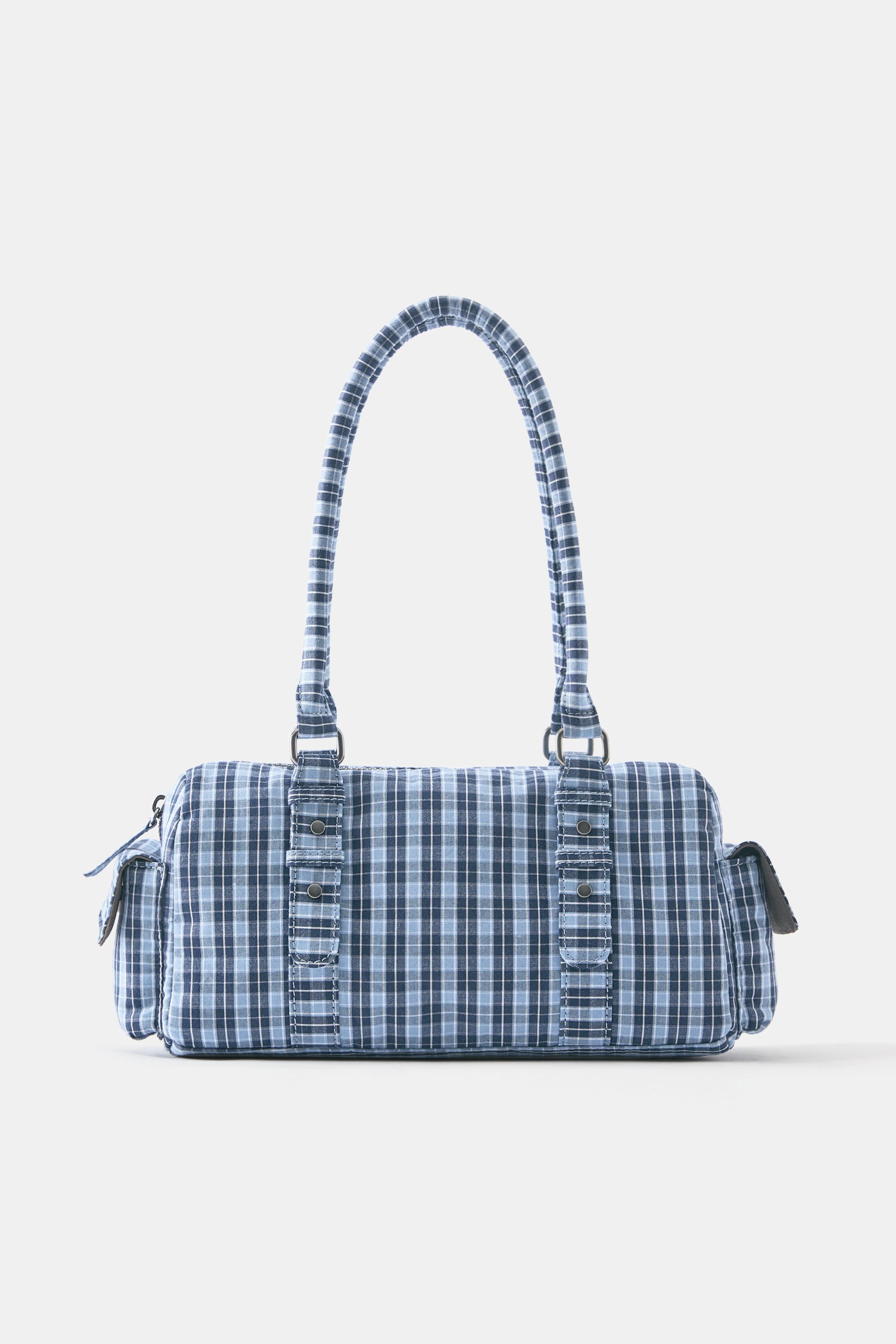 Check shoulder bag — Blue