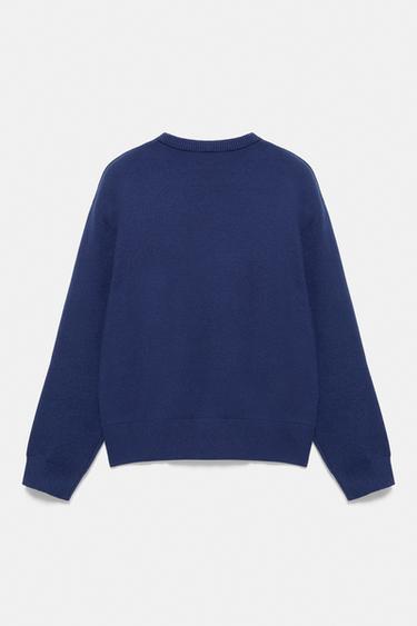 Soft-touch round neck jumper — Indigo 6