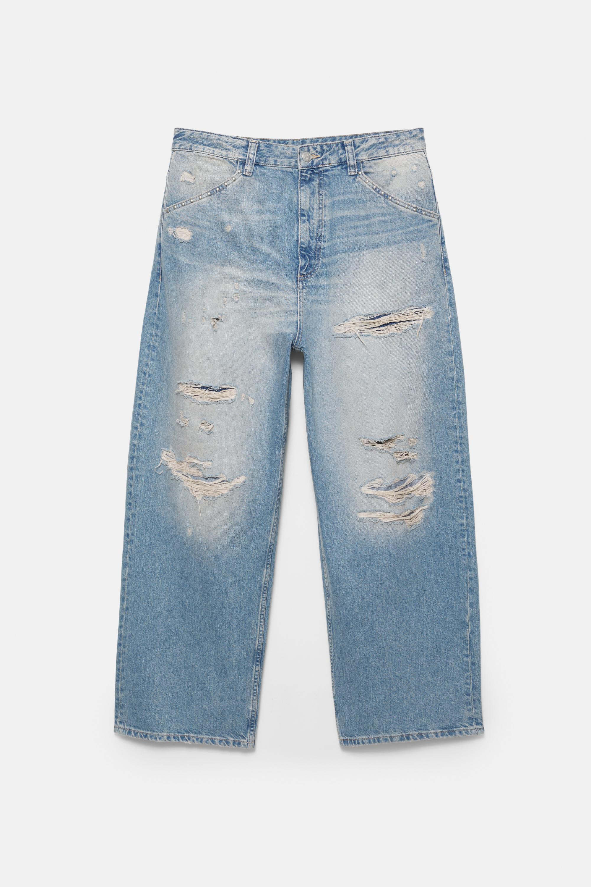 Distressed süper bol paça jean - Görsel 5