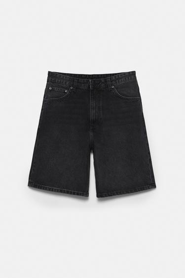 Baggy denim Bermuda shorts — Faded black 7