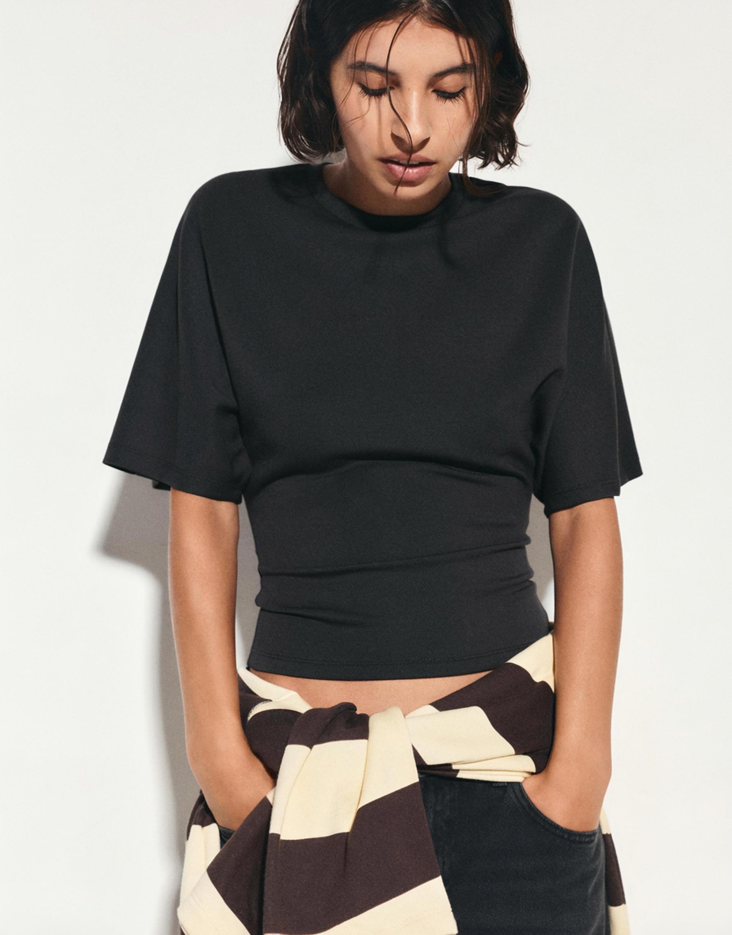 Modal batwing sleeve T-shirt — Anthracite grey