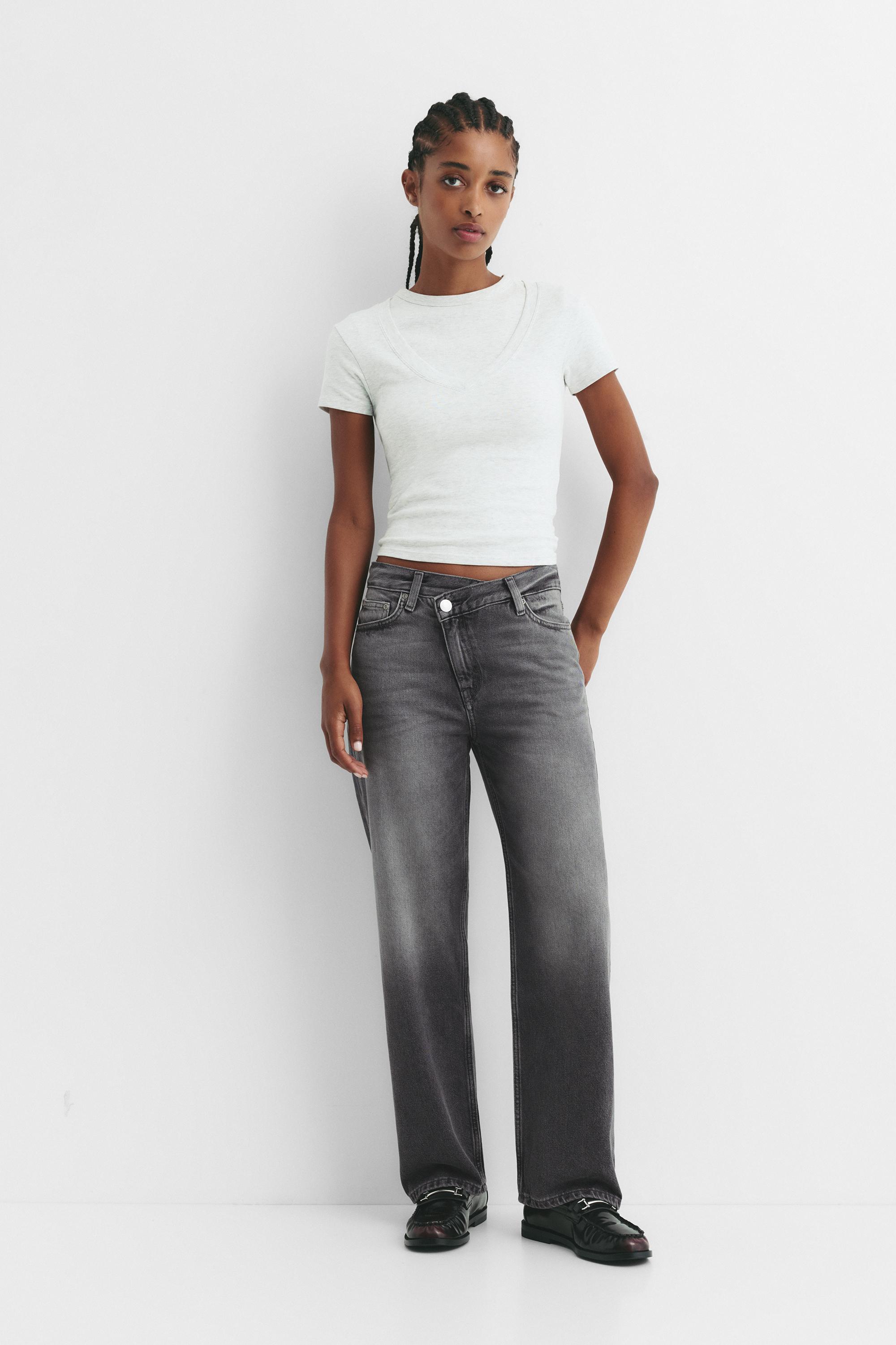 Straight-Leg-Jeans Mit Kreuzbund