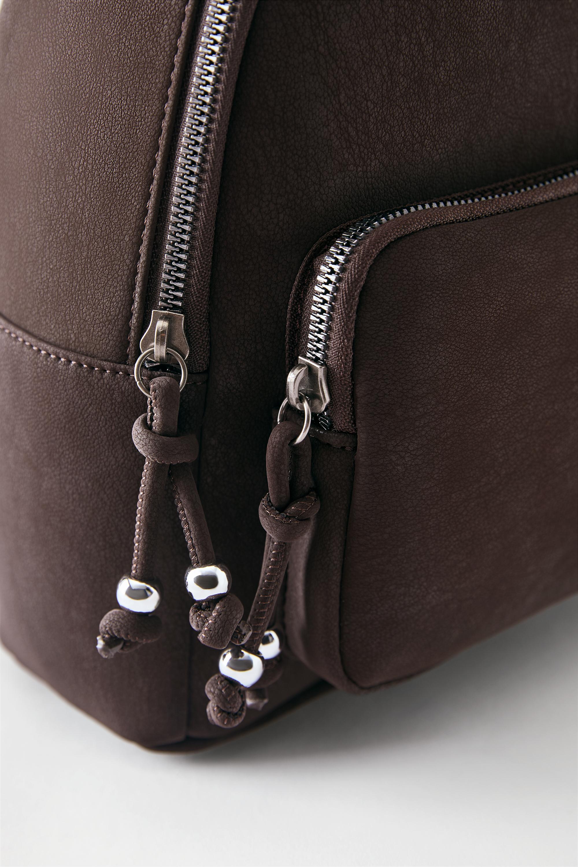 Rubberised backpack — Brown