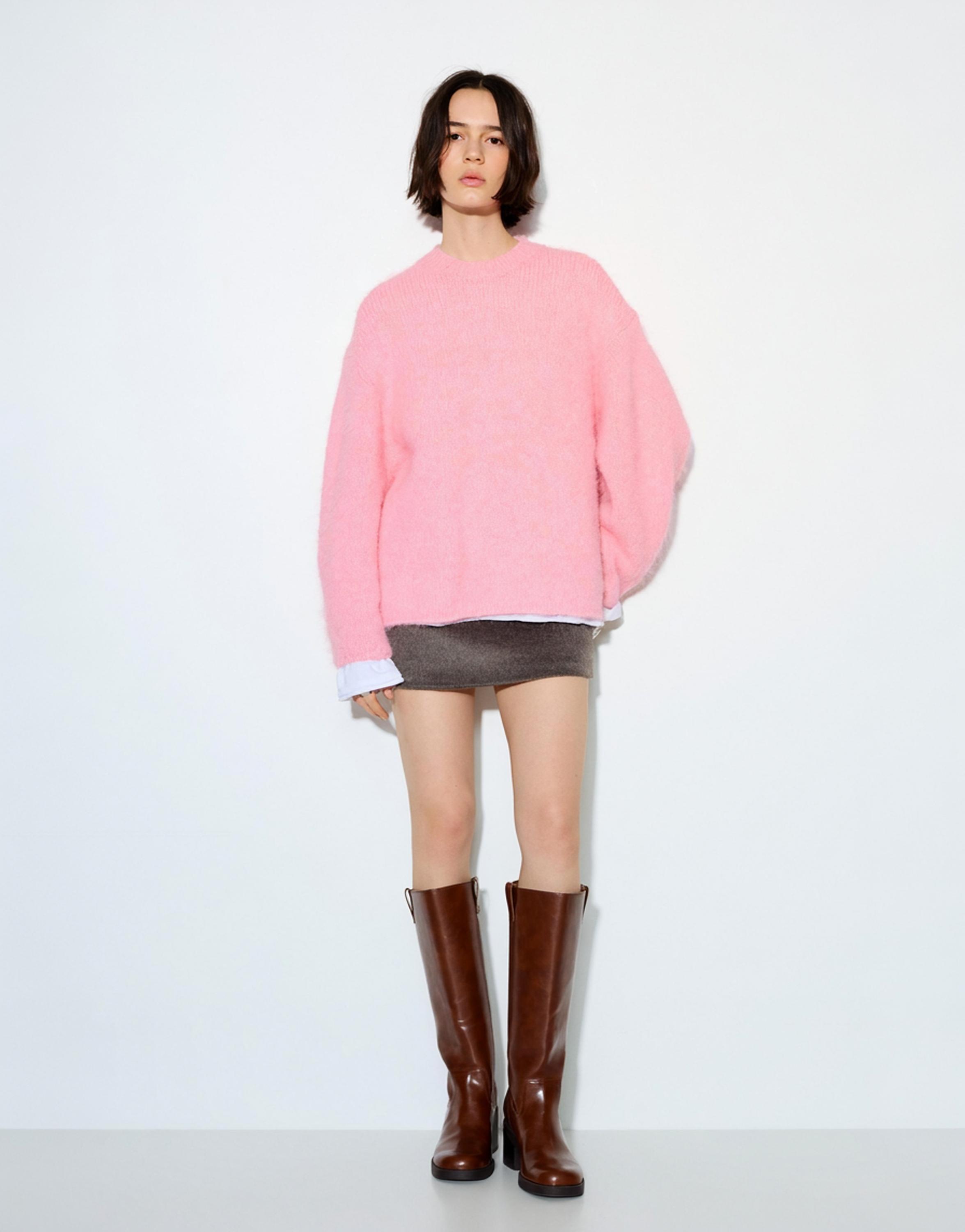 Pink round neck jumper — Chewing gum