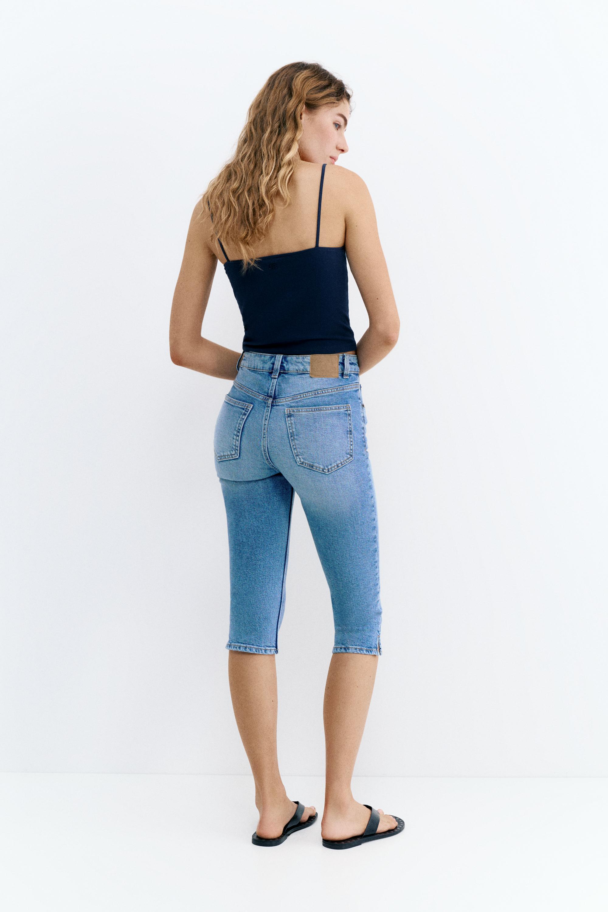 Mid-waist capris — Medium blue