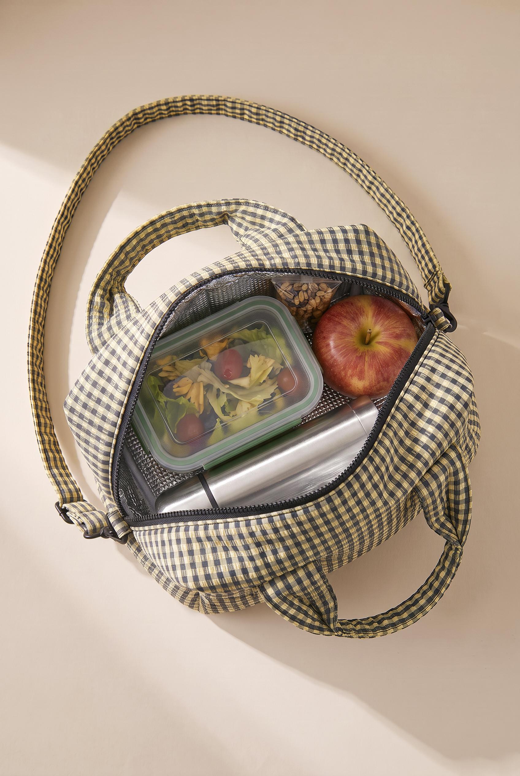 Gingham lunch bag — Black