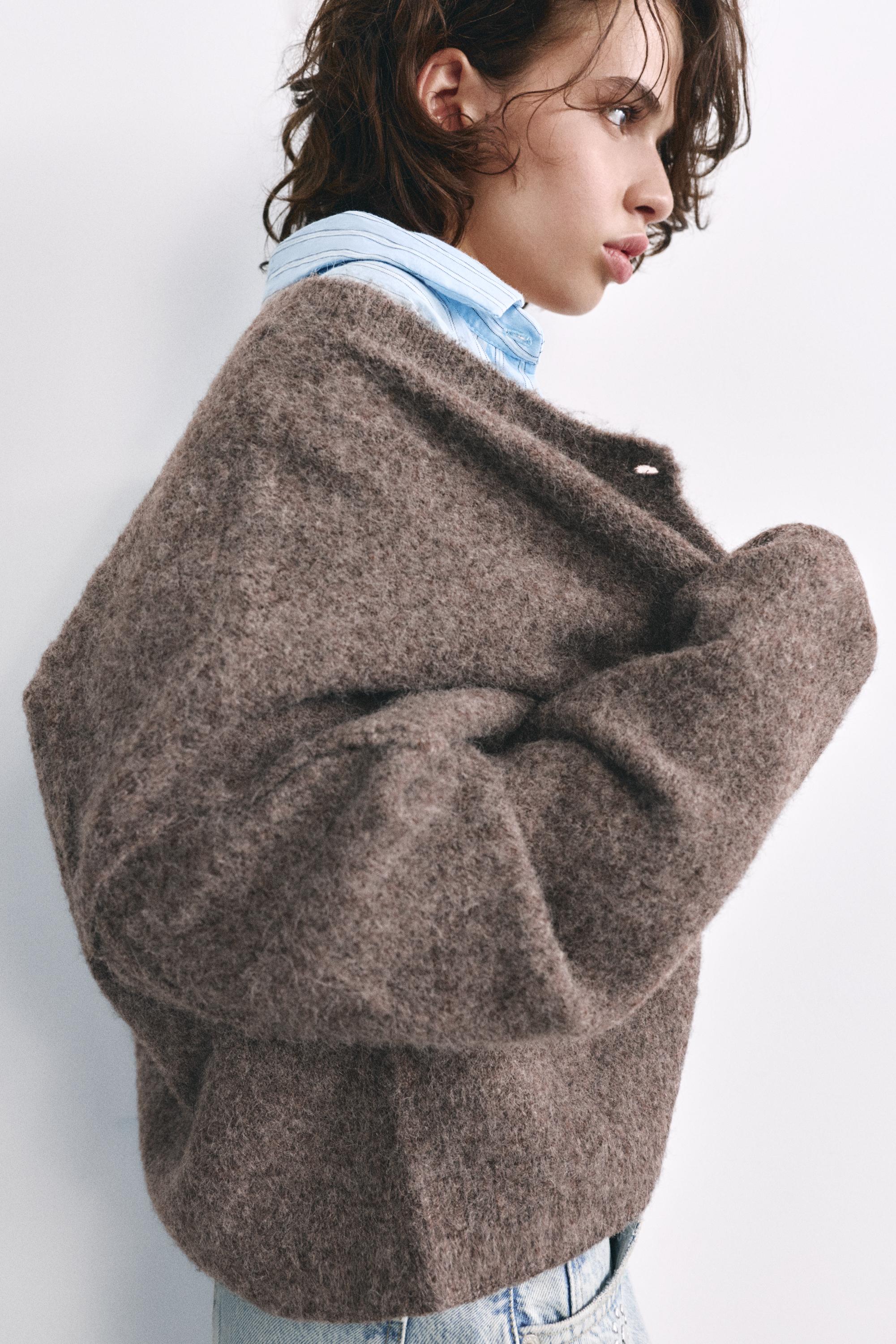 Soft knit cardigan — Brown