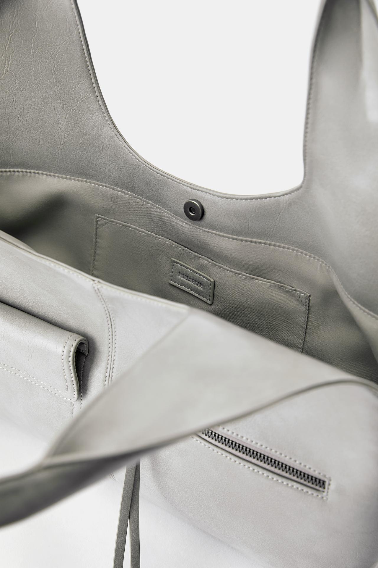 Distressed suede shopper bag — Grey