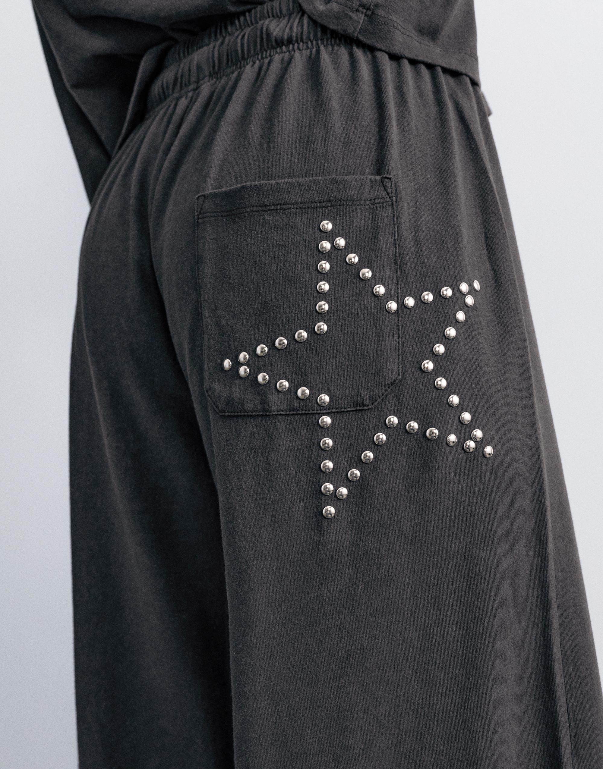 Wide-leg star trousers — Grey