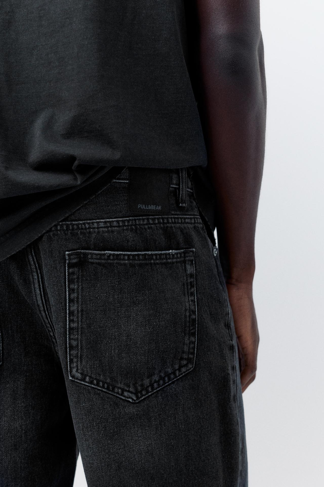 Standard denim Bermuda shorts — Faded black