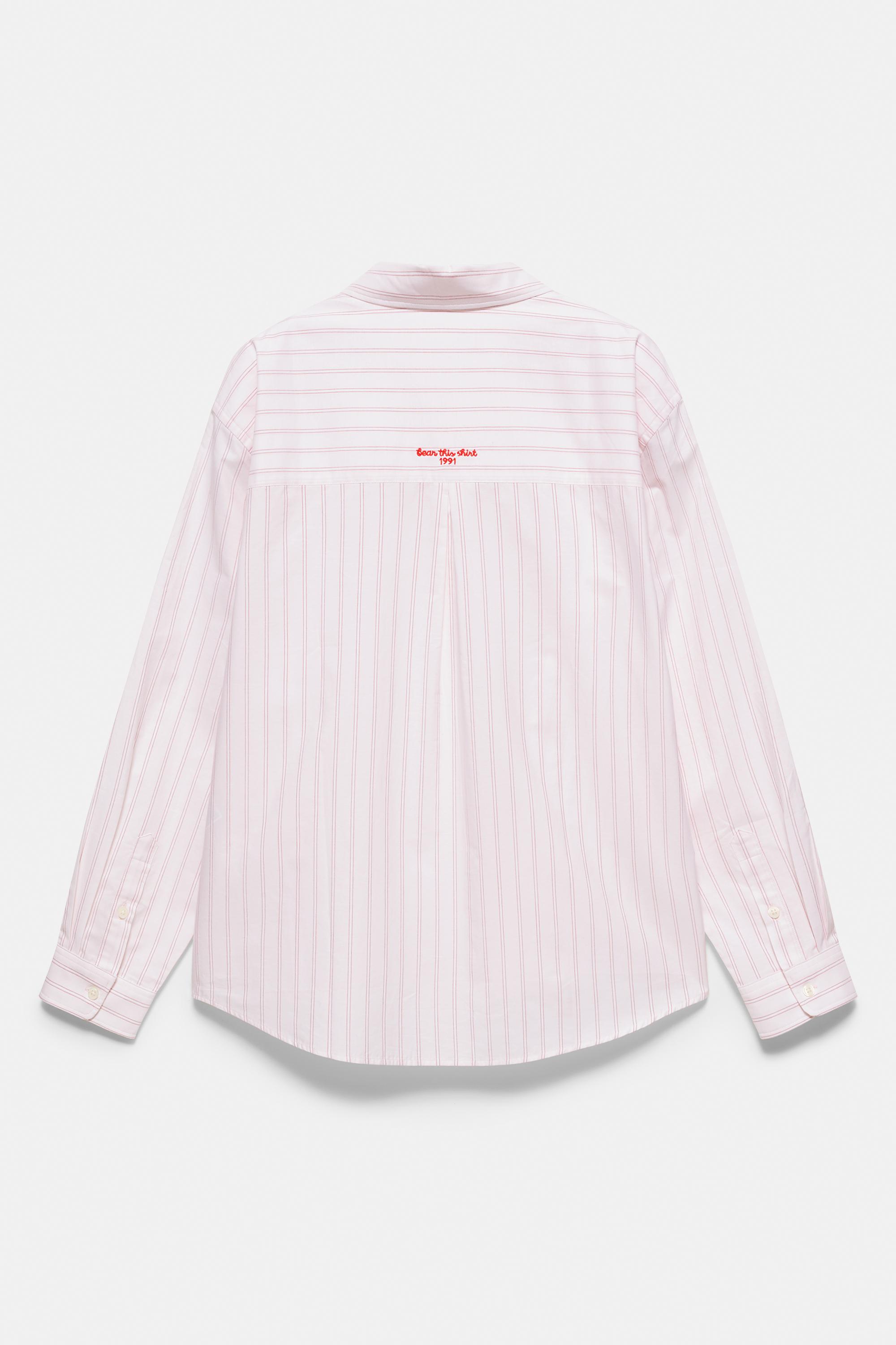 Striped long sleeve shirt — Rose pink