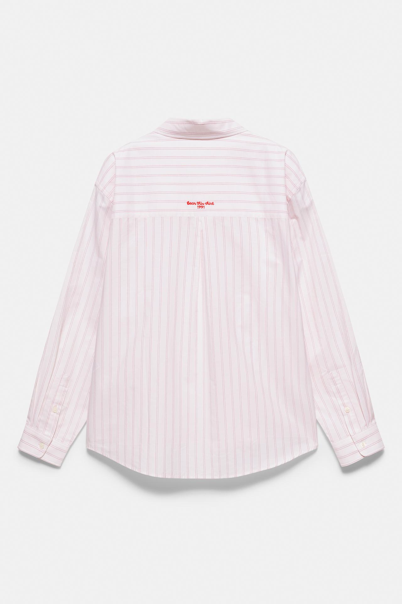 Striped long sleeve shirt — Rose pink