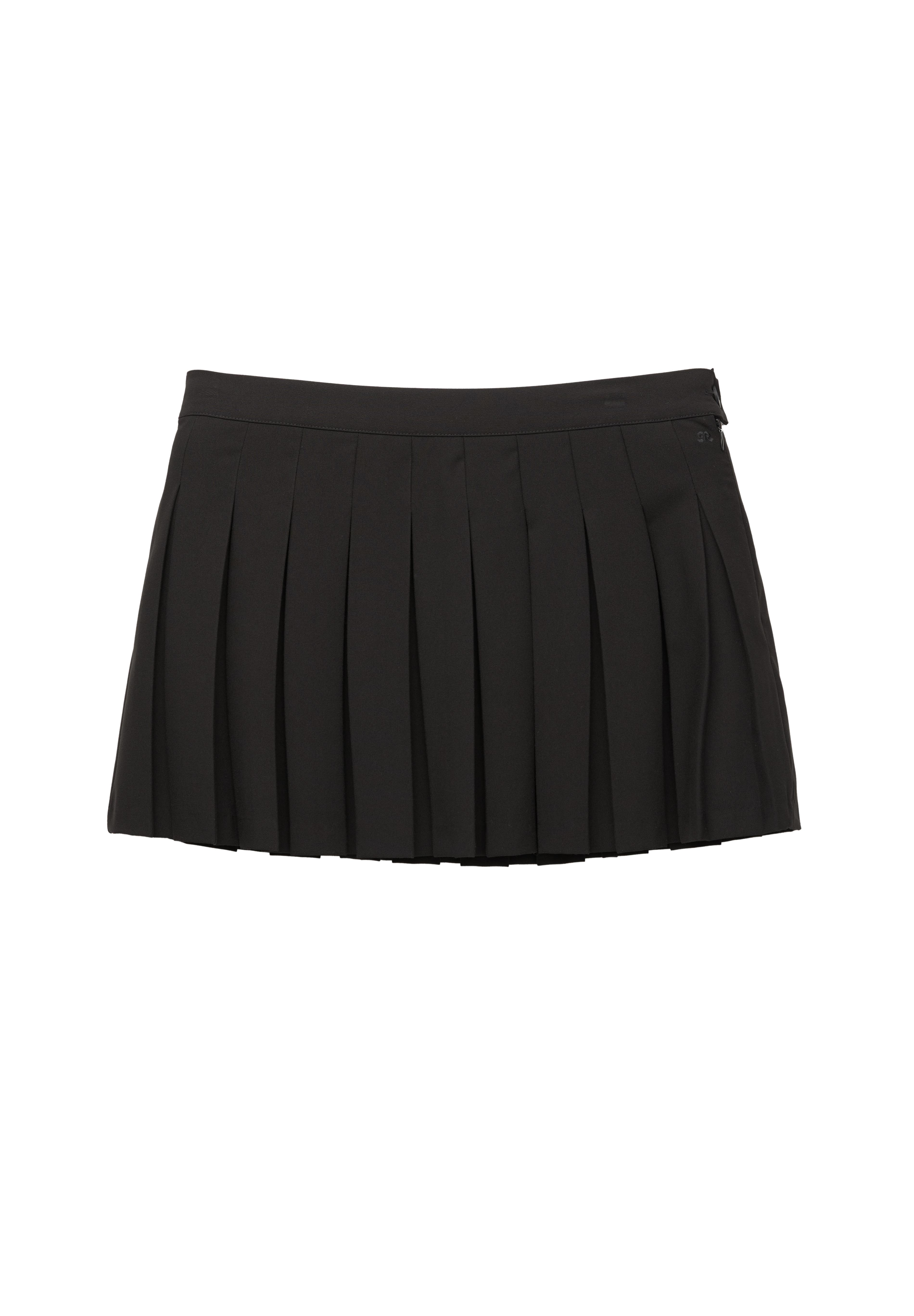 Pleated mini skirt — Black