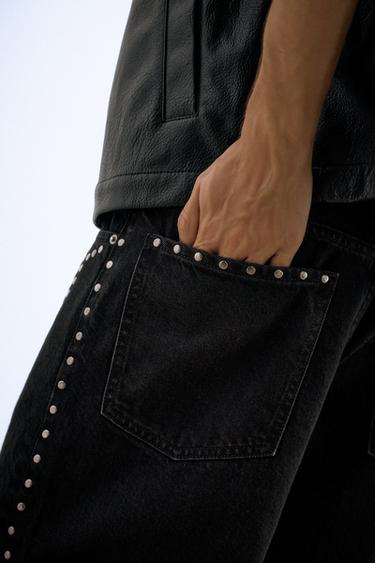 Studded wide-leg jeans — Black 5