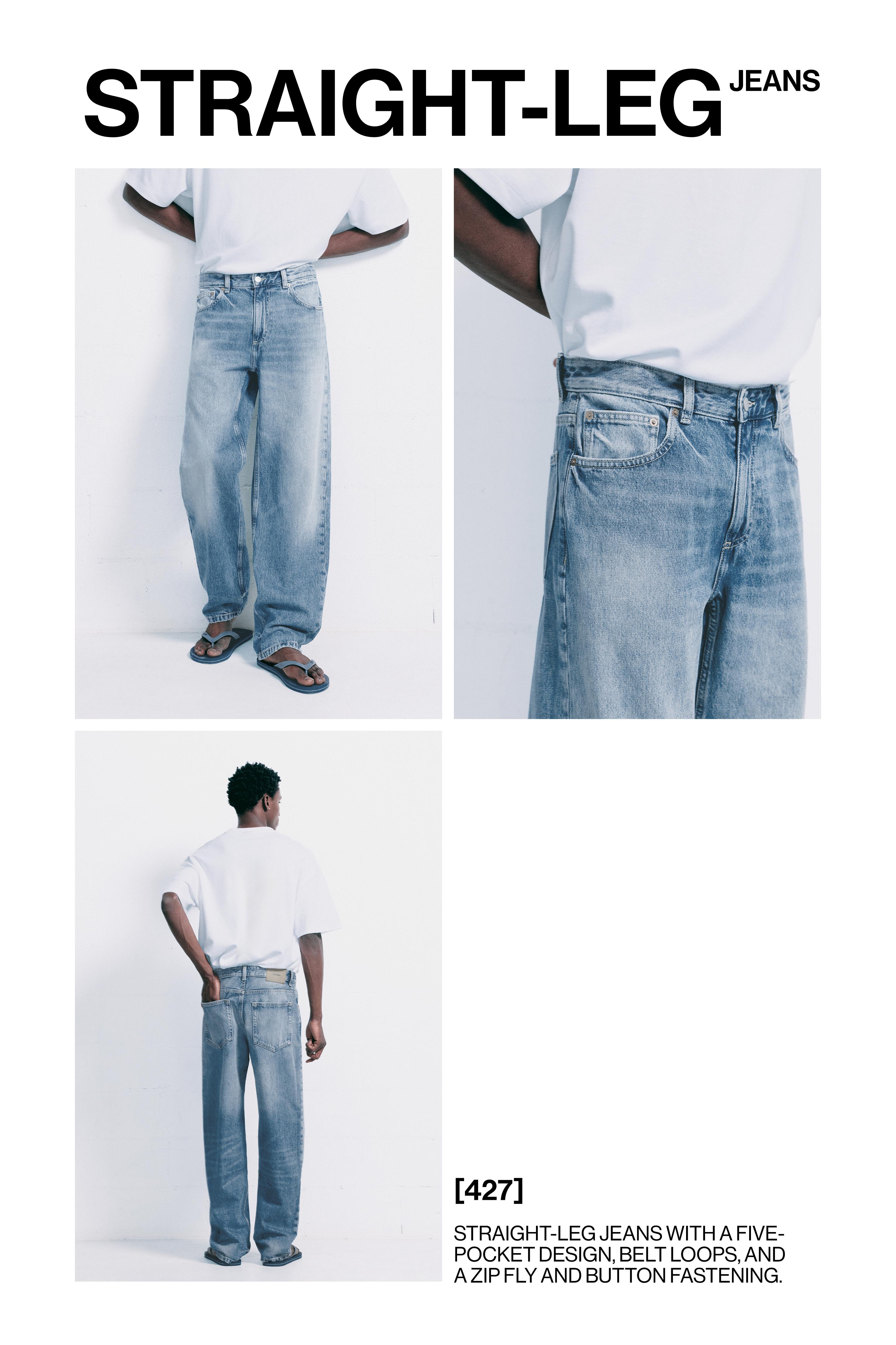 Straight-leg jeans — Medium blue