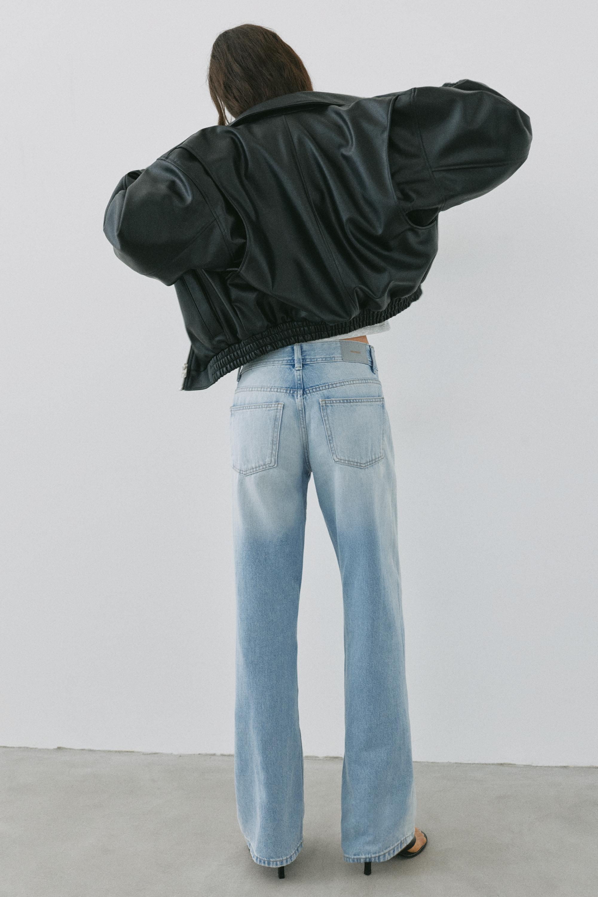 Low-rise straight-leg jeans — Sky blue