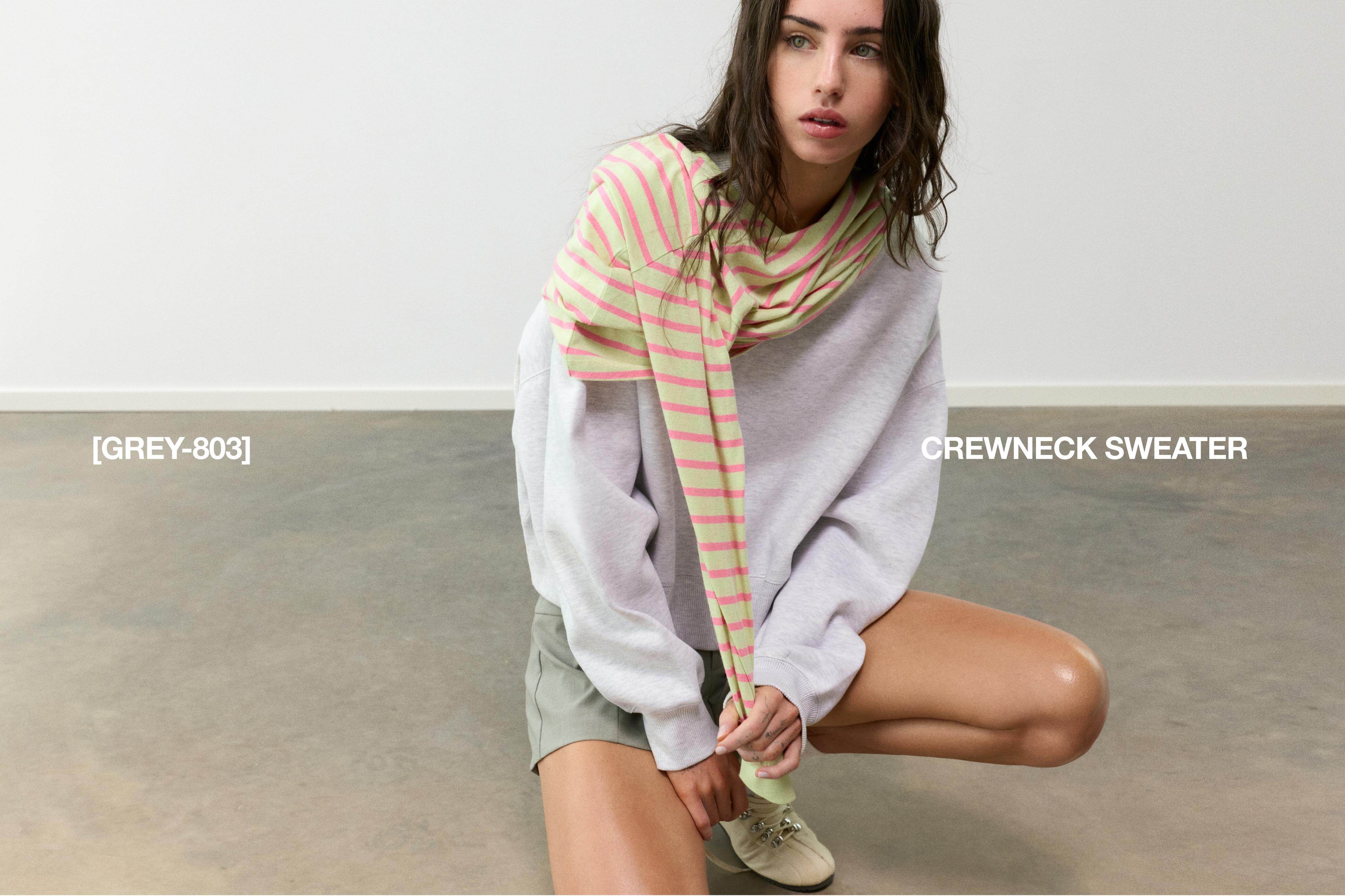 Round neck sweatshirt — Grey marl