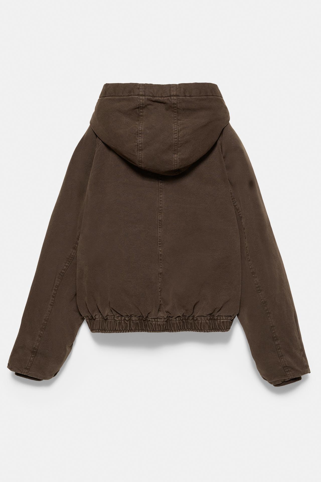 Jacket with hood — Brown