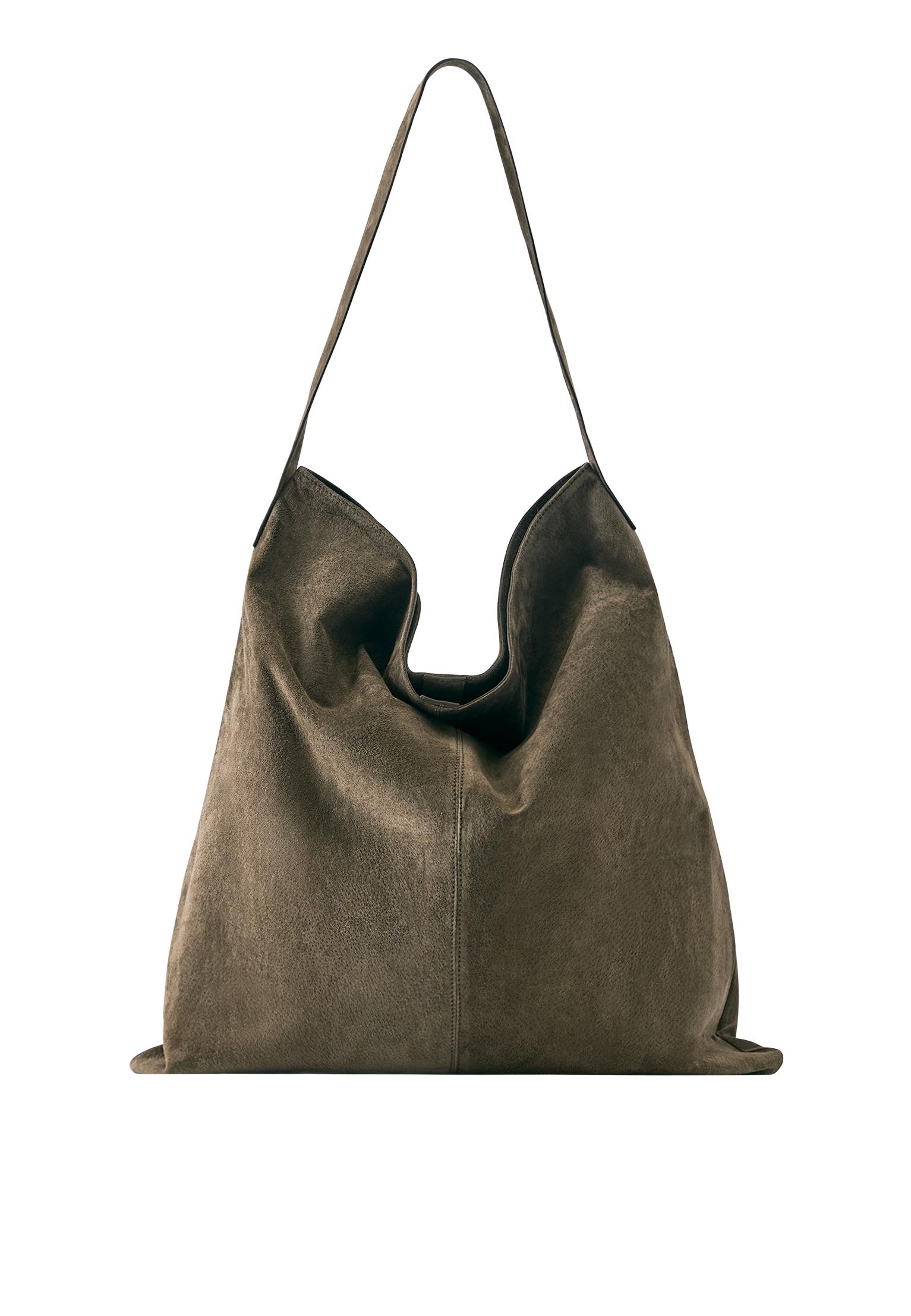 Leather tote bag — Brown