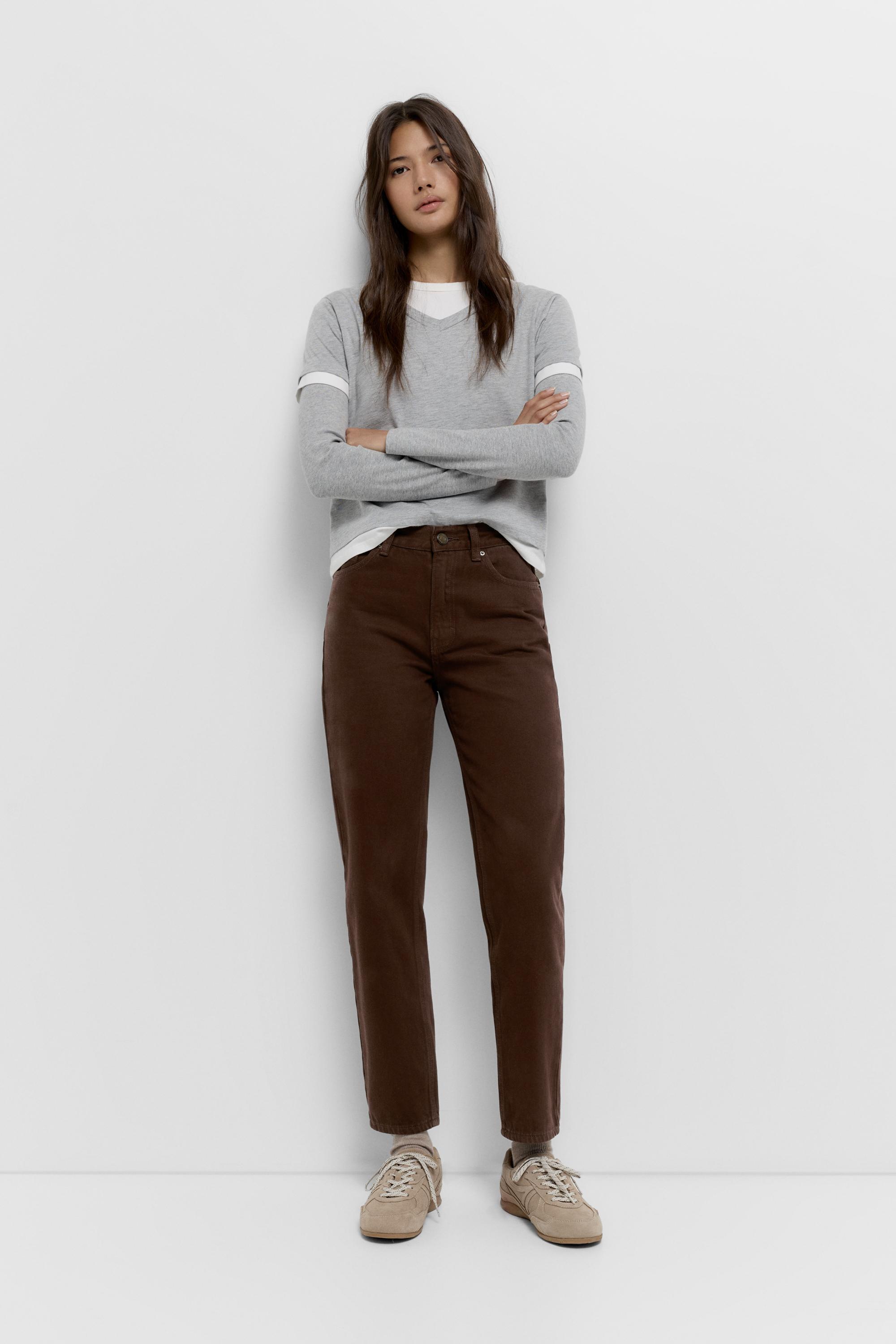 Mom-Fit-Jeans Mit Hohem Bund