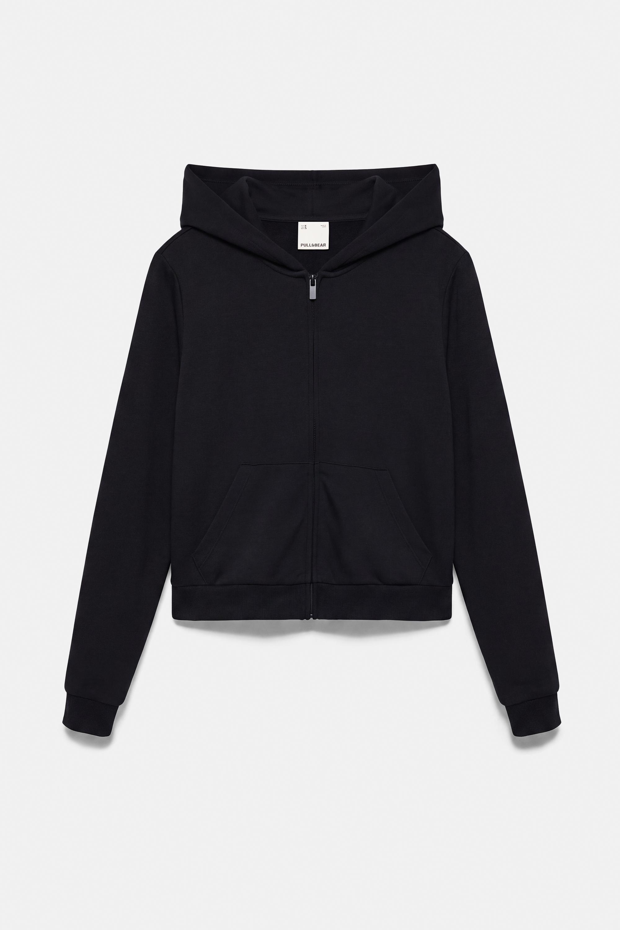 Zip-up hooded sweatshirt — Black