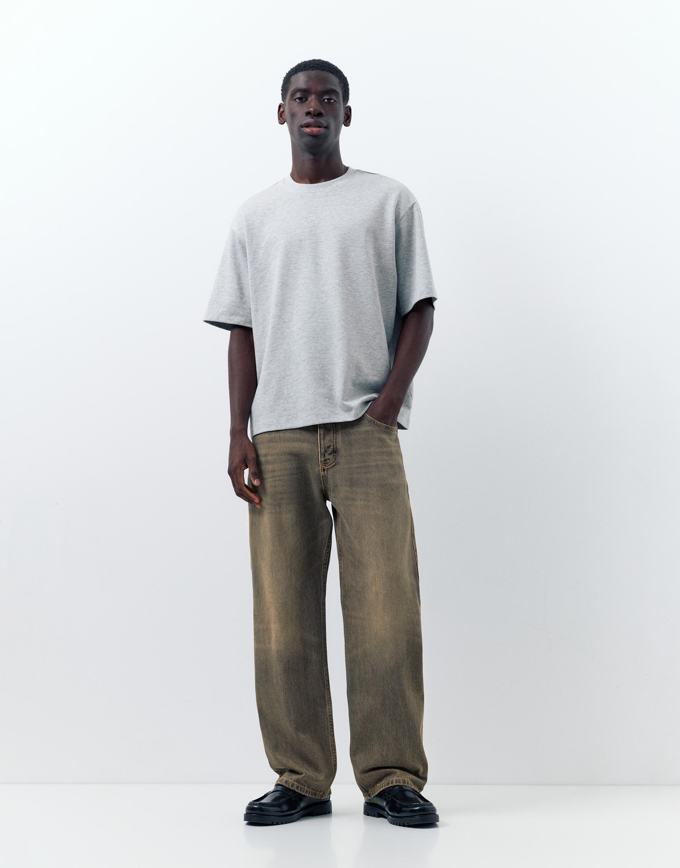 Regular straight-leg jeans — Tobacco brown