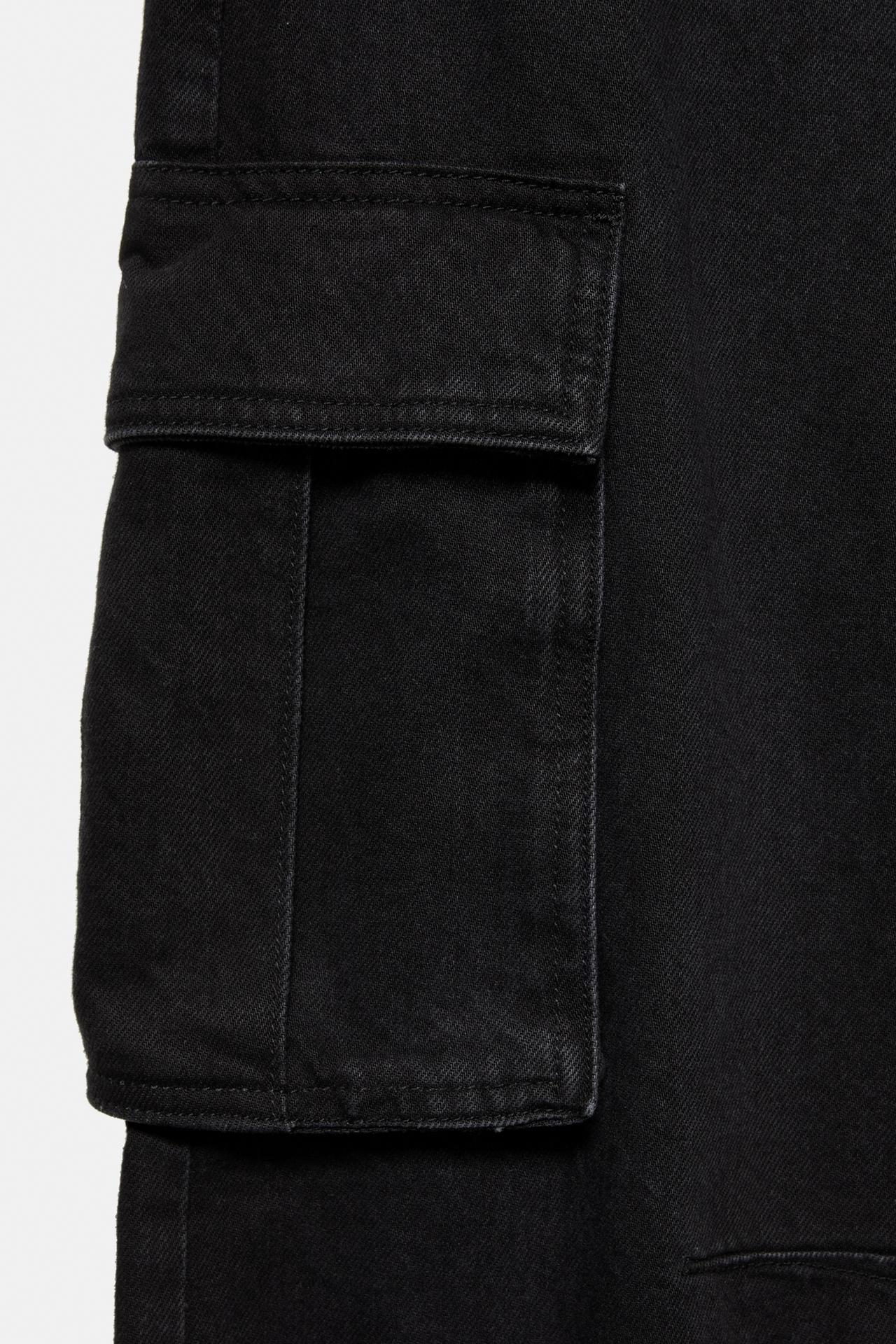 Relaxed cargo jeans — Faded black