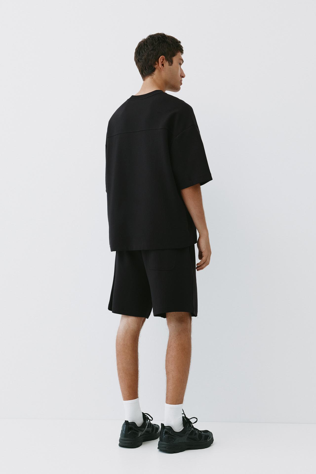 Interlock jogger Bermuda shorts — Black