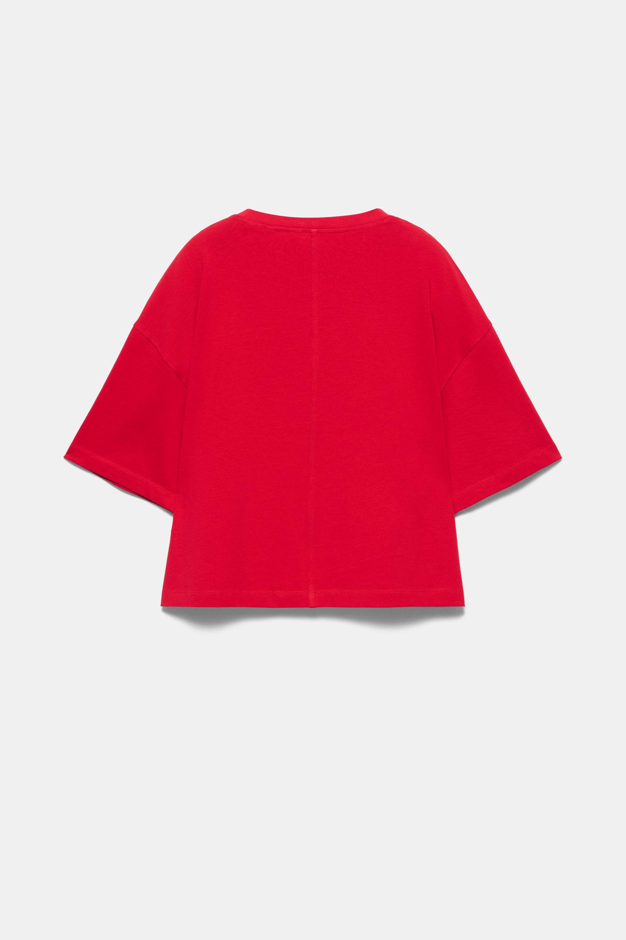 Boxy fit short sleeve T-shirt — Red