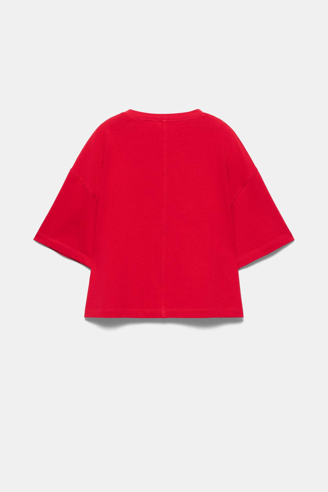 Boxy fit short sleeve T-shirt — Red