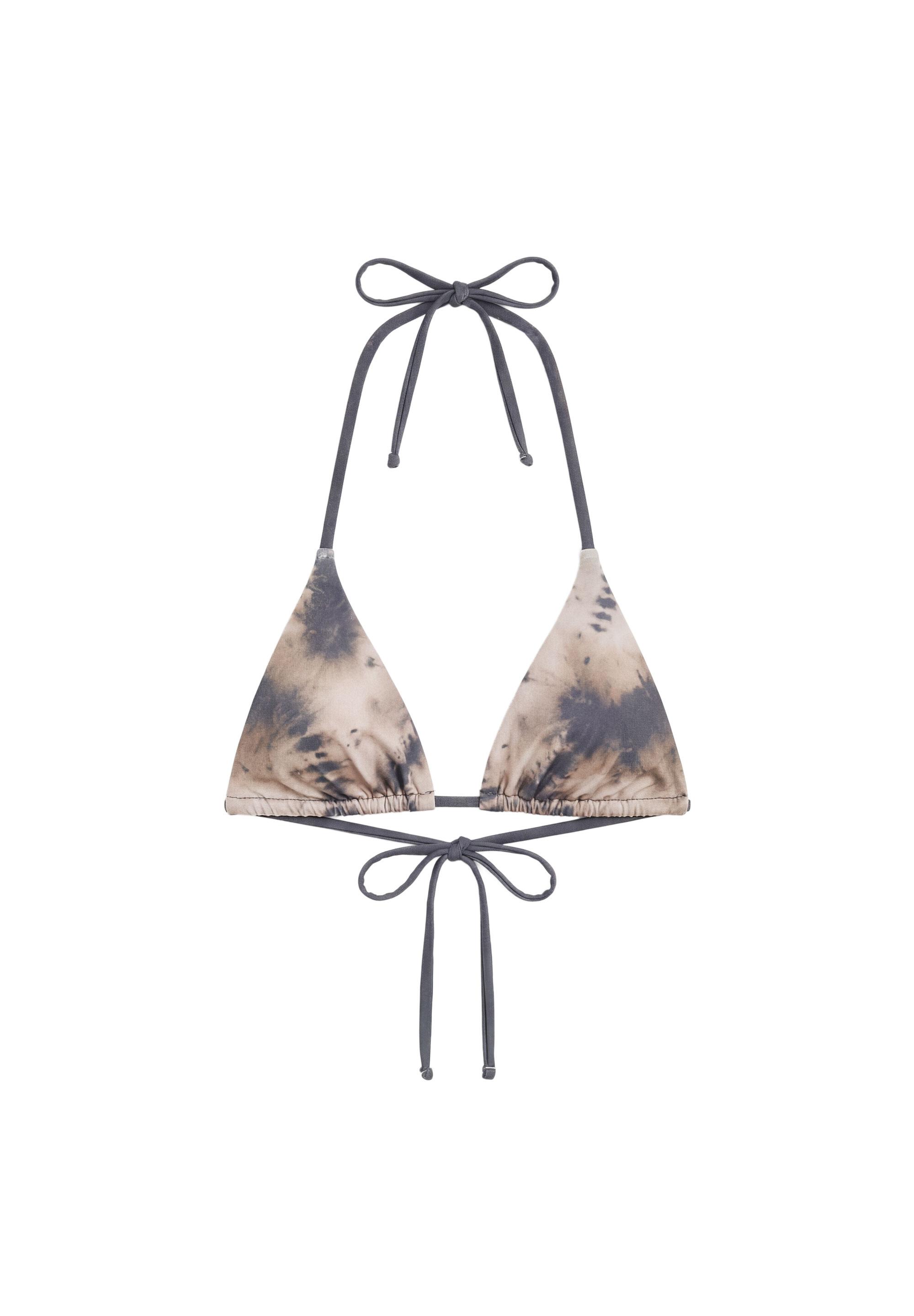 Triangle tie-dye bikini top — Blue