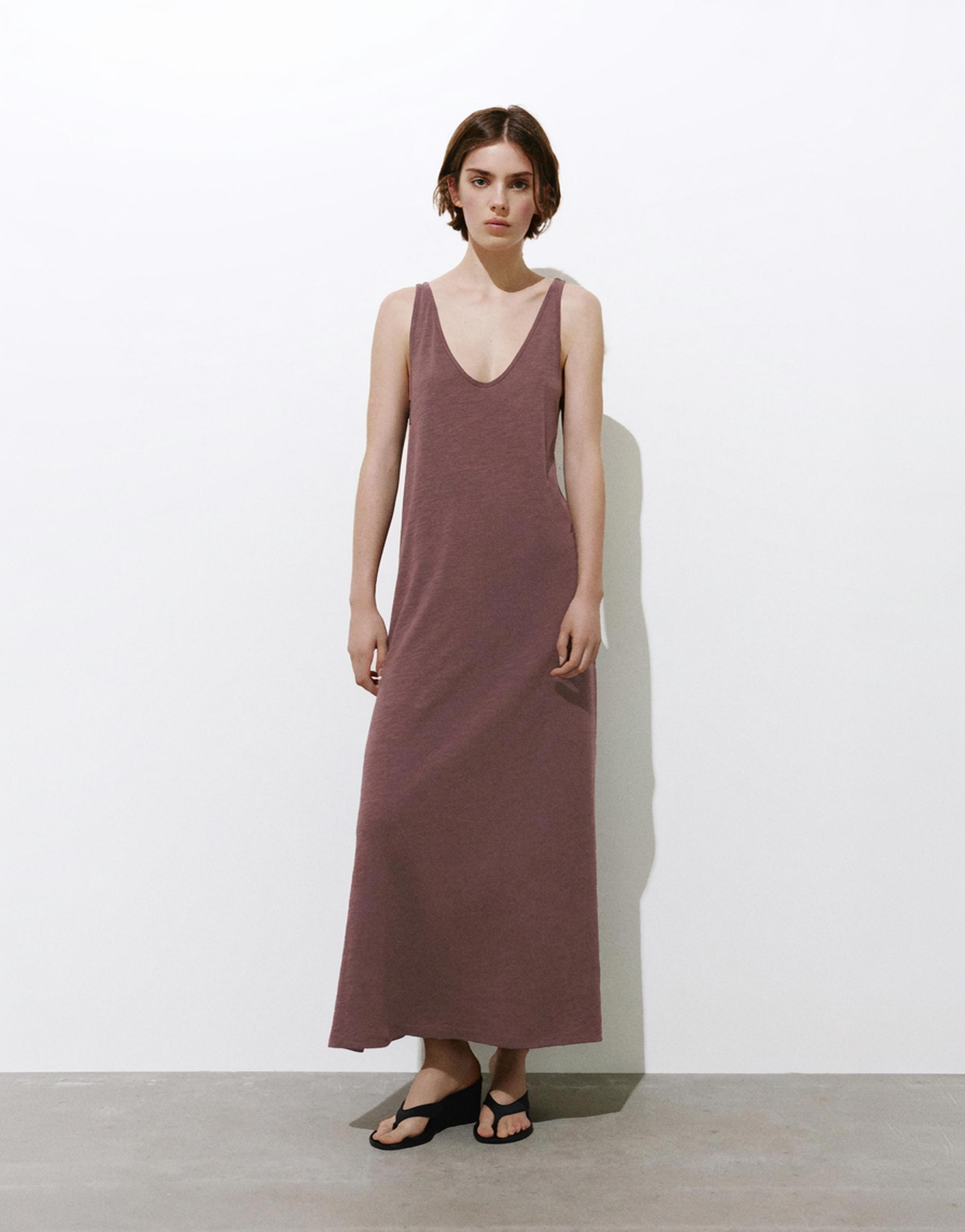 Strappy midi dress — Eggplant