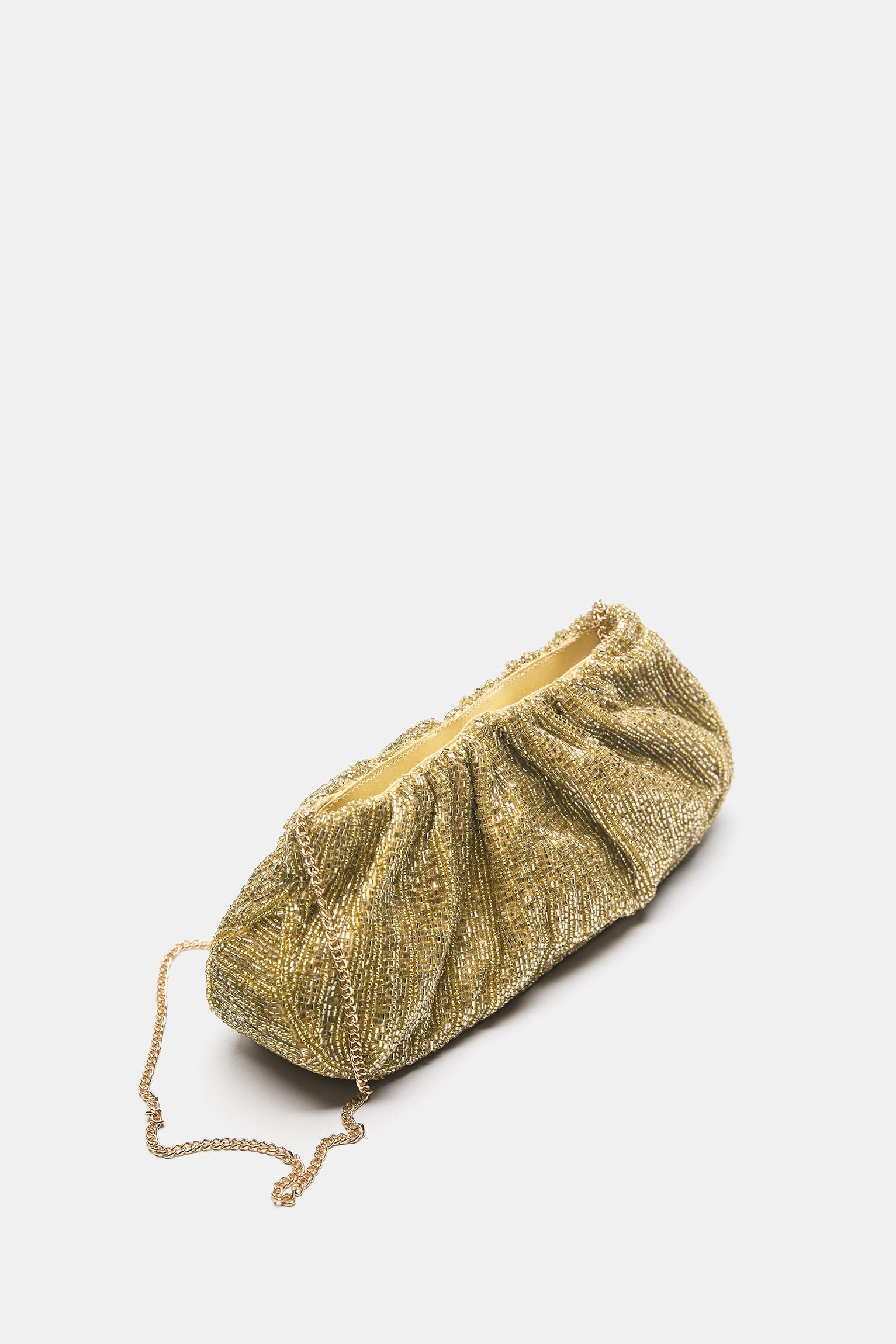 Altın rengi clutch çanta - Görsel 3