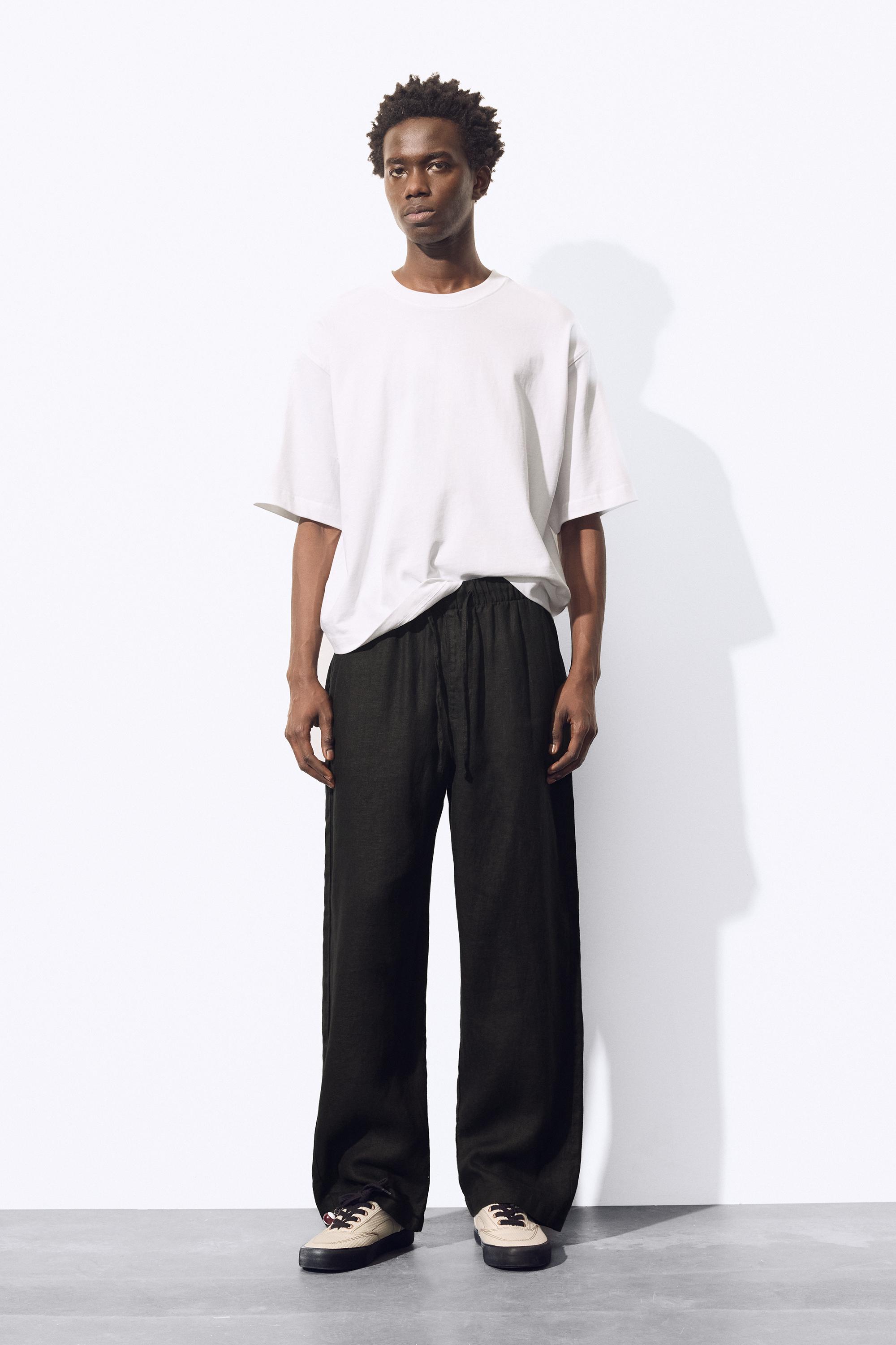 Pantalon jogger 100% lin