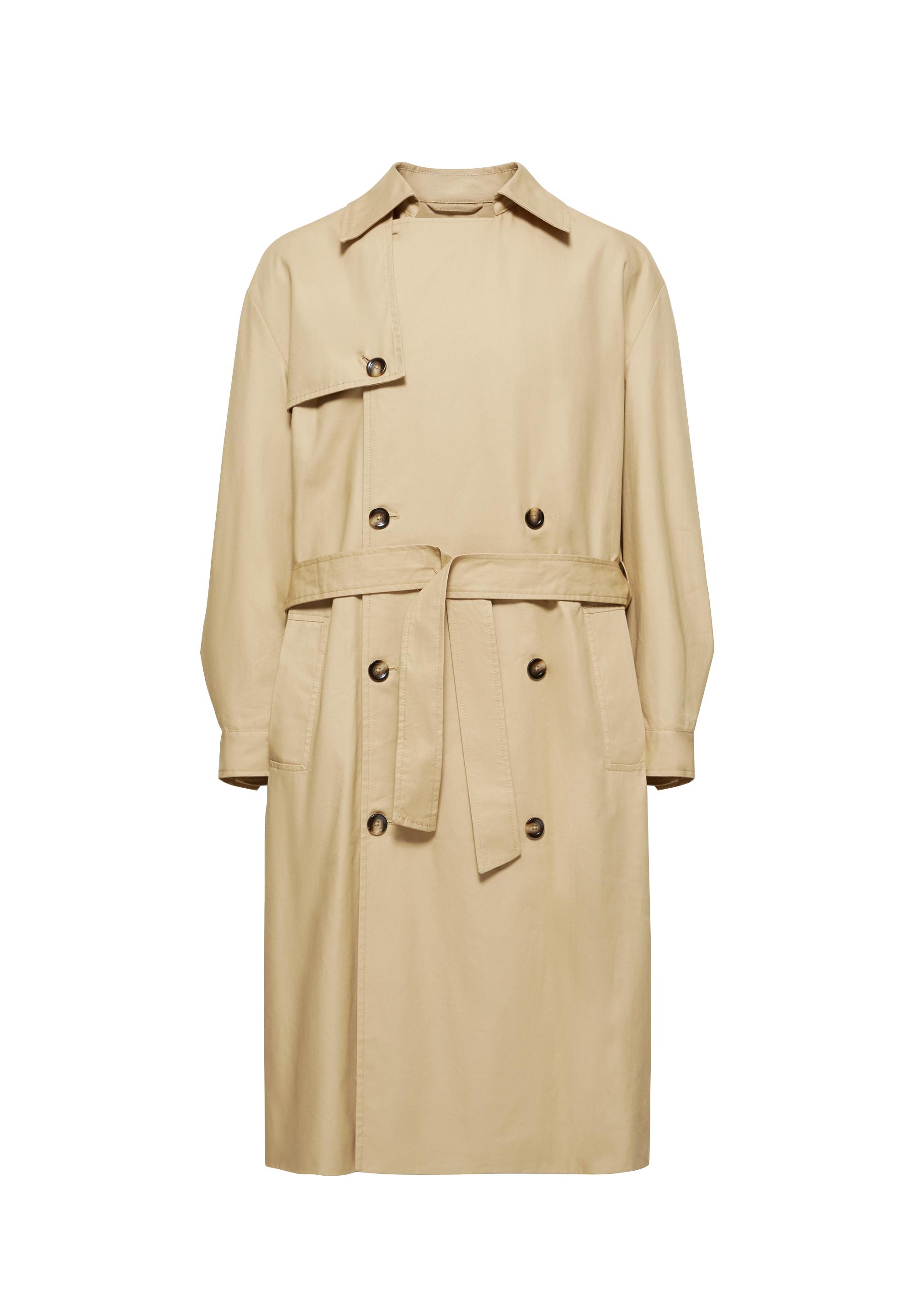 Long belted trench coat — Sand