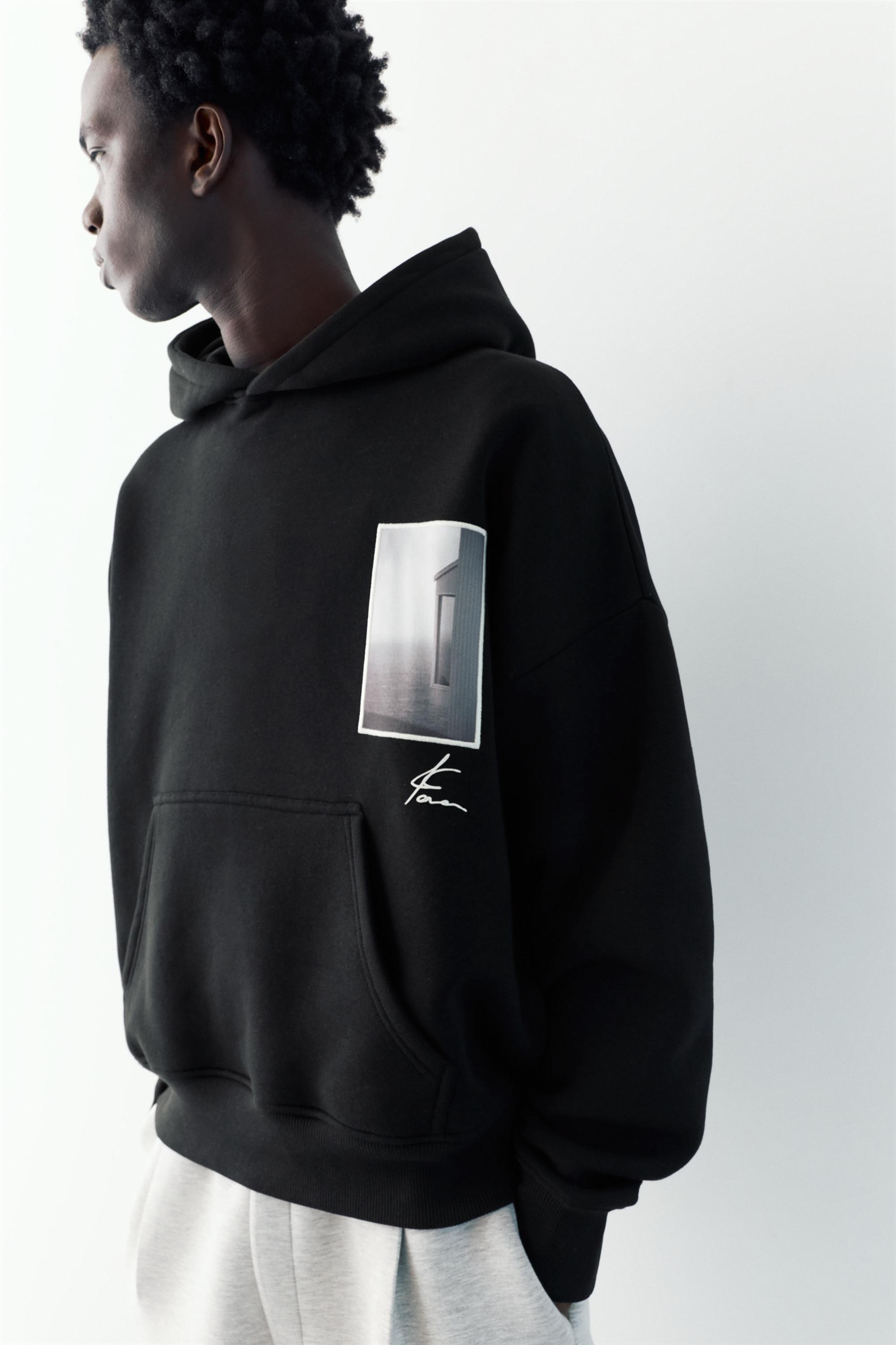 Kapüşonlu grafik sweatshirt - Görsel 9