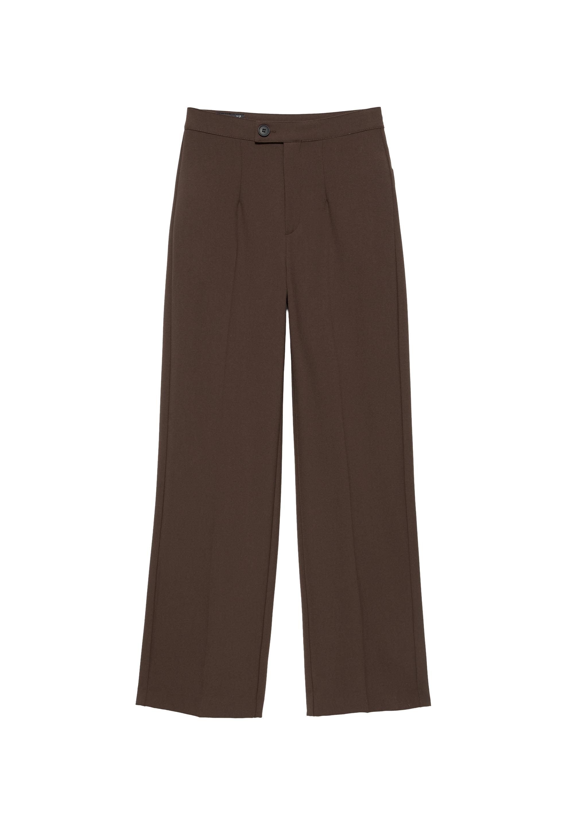 Straight-leg darted trousers — Brown