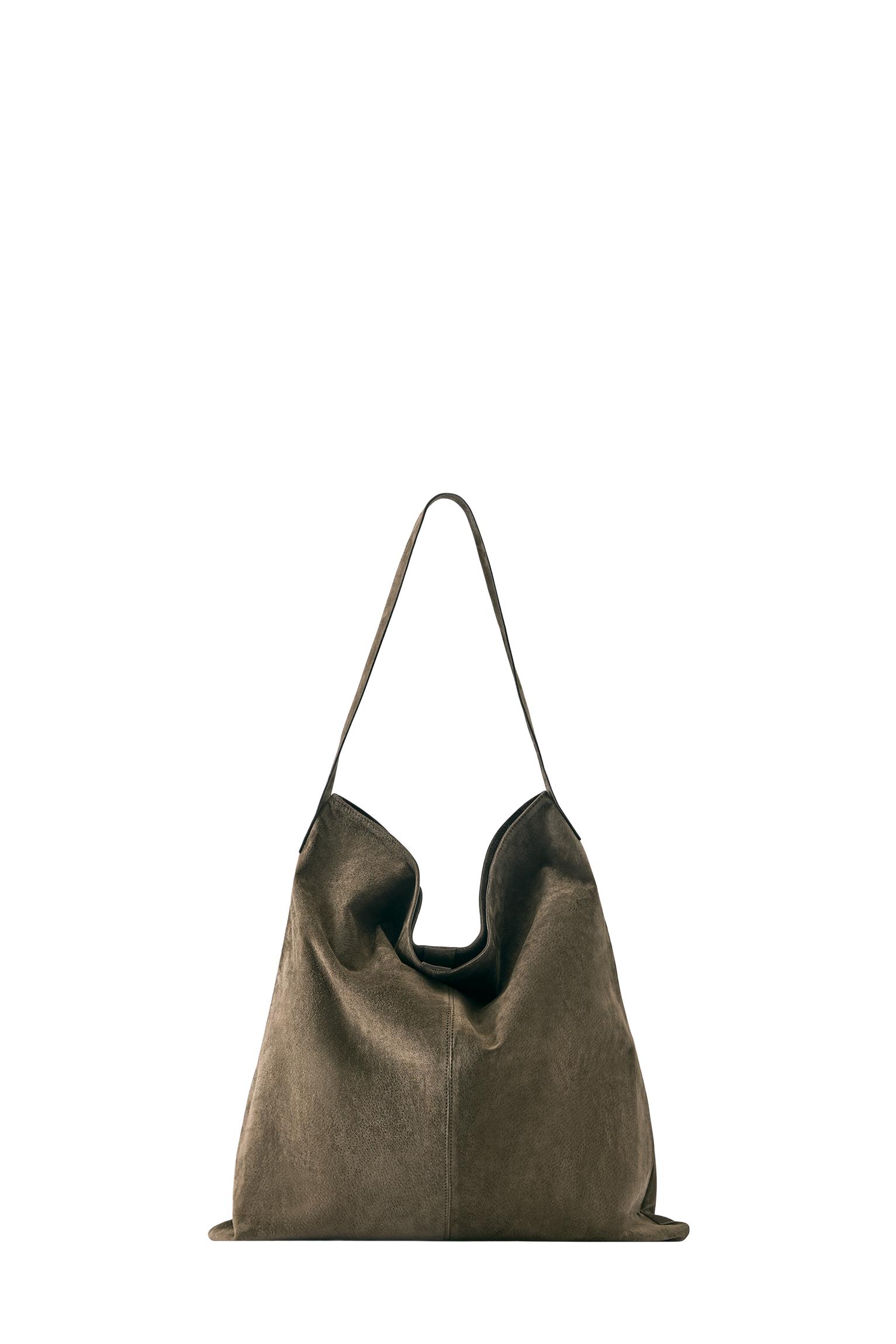 Leather tote bag — Brown