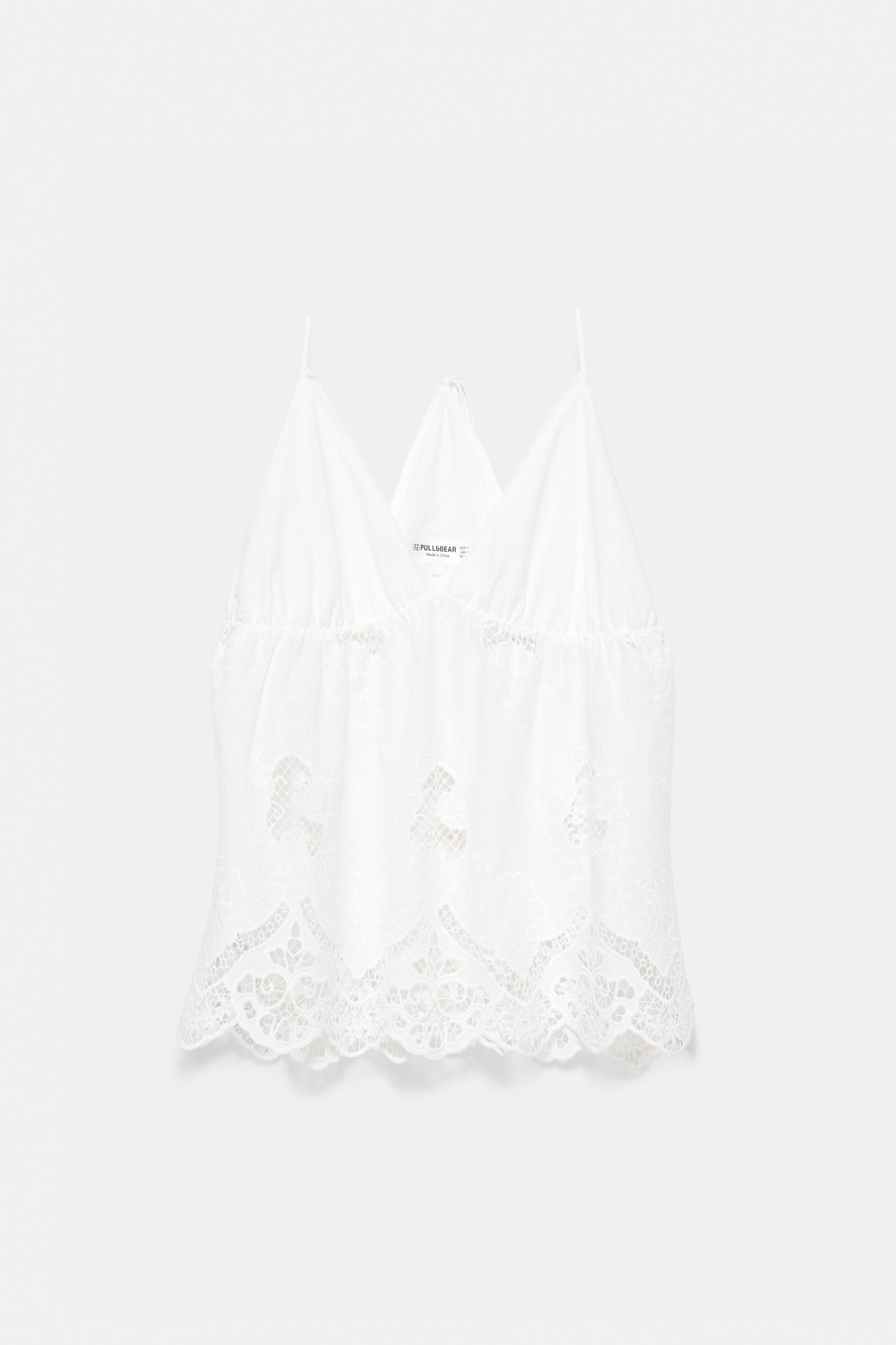 White Swiss embroidery top — White