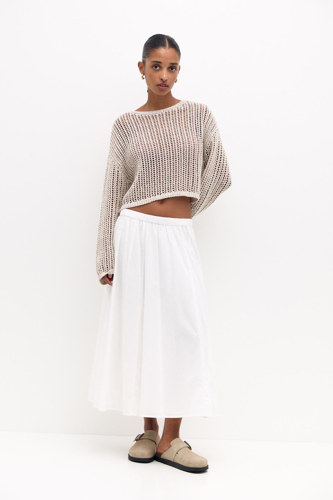 Pullover mit Lochmuster und Netzgewebe - PULL&BEAR 