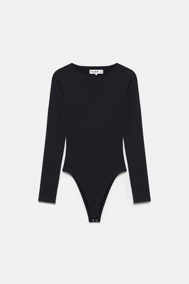 Long sleeve cut-out bodysuit — Black 5