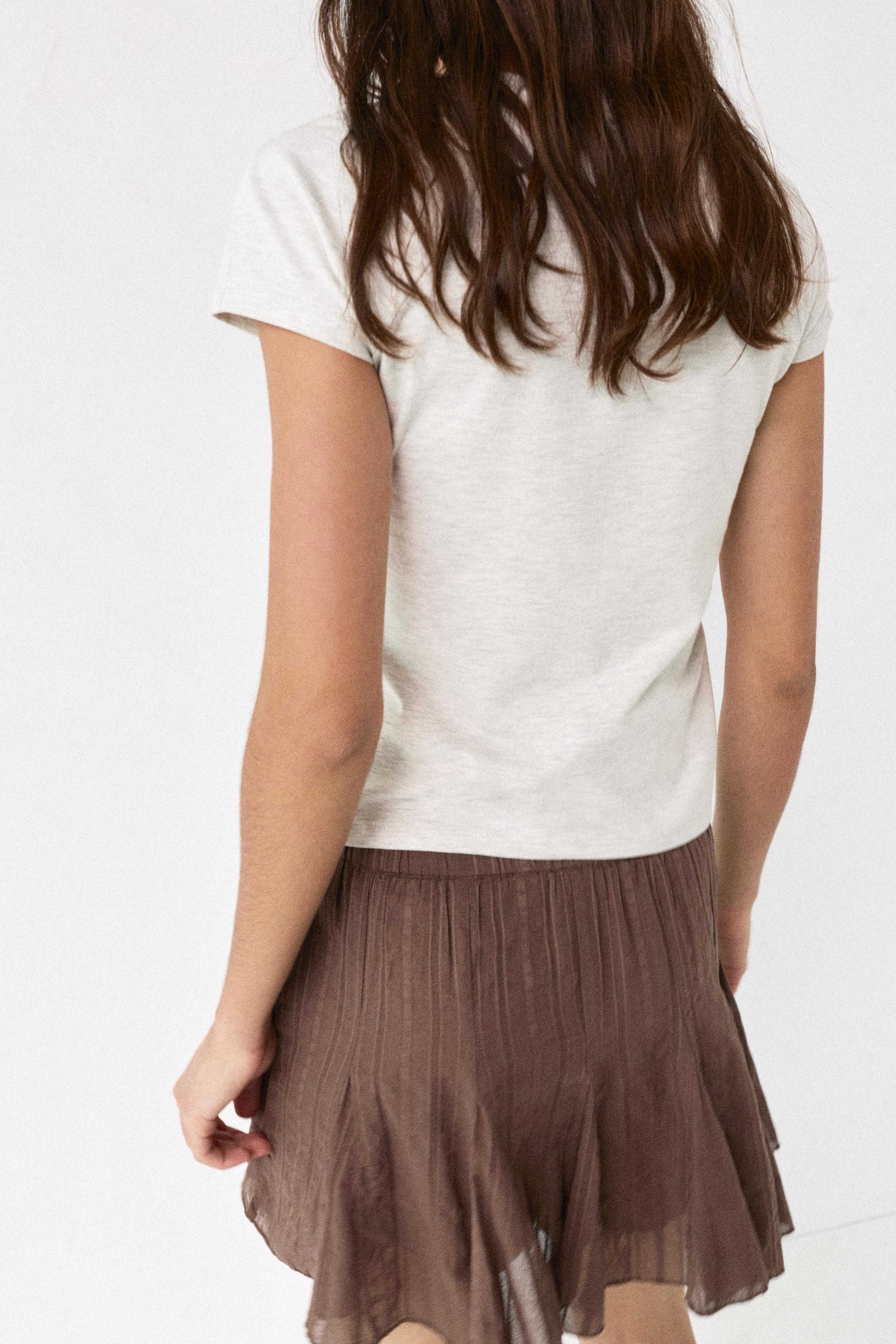 Brown mini skirt — Brown