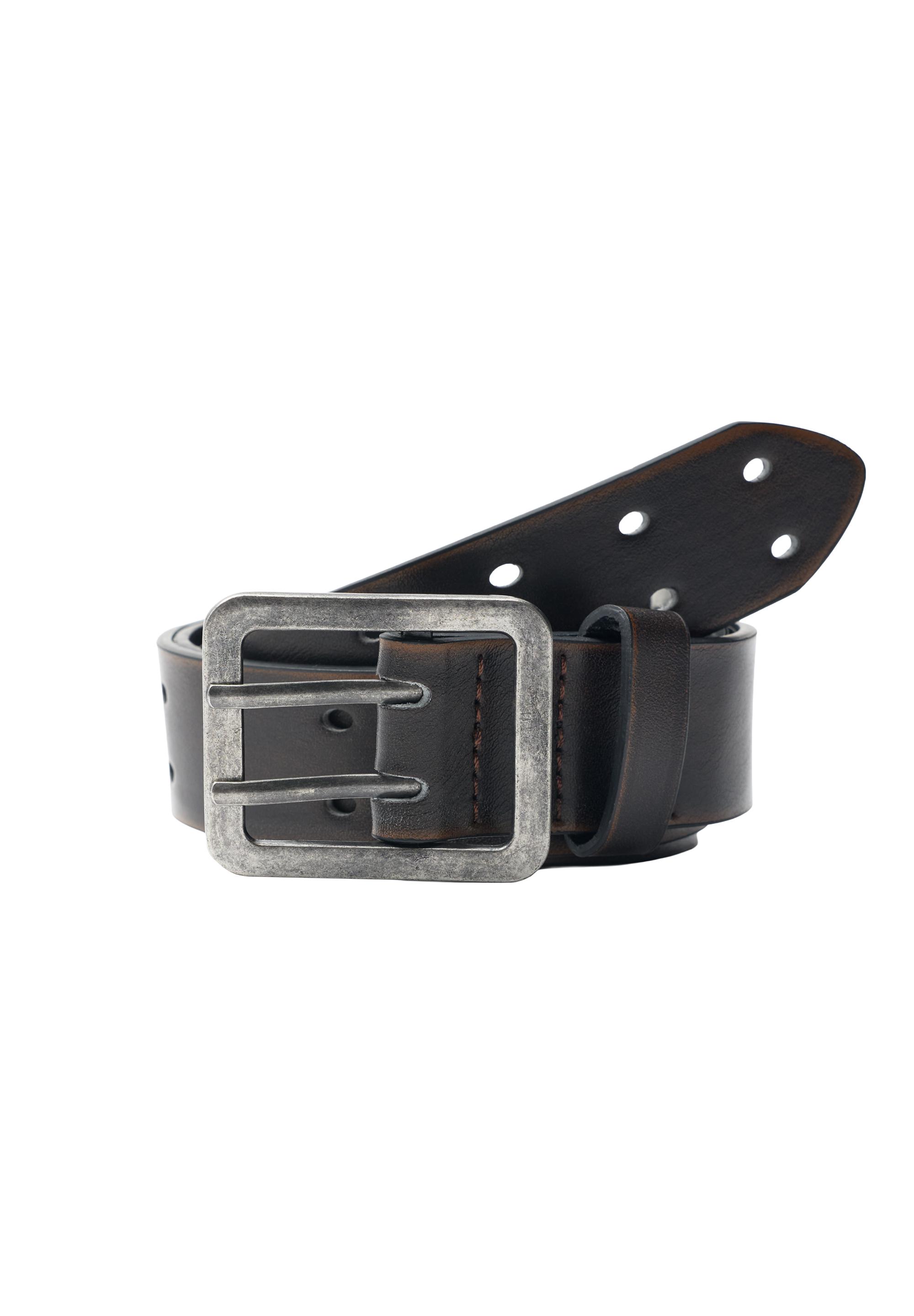 Leather effect belt — Brown