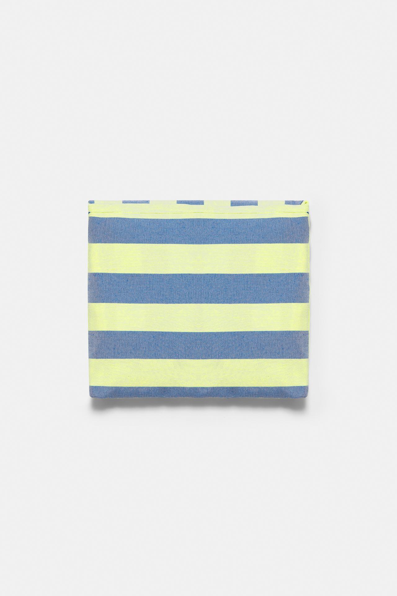 Large striped tote bag — Green