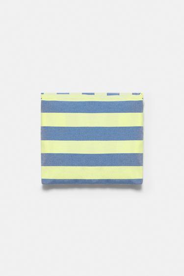 Large striped tote bag — Green 3