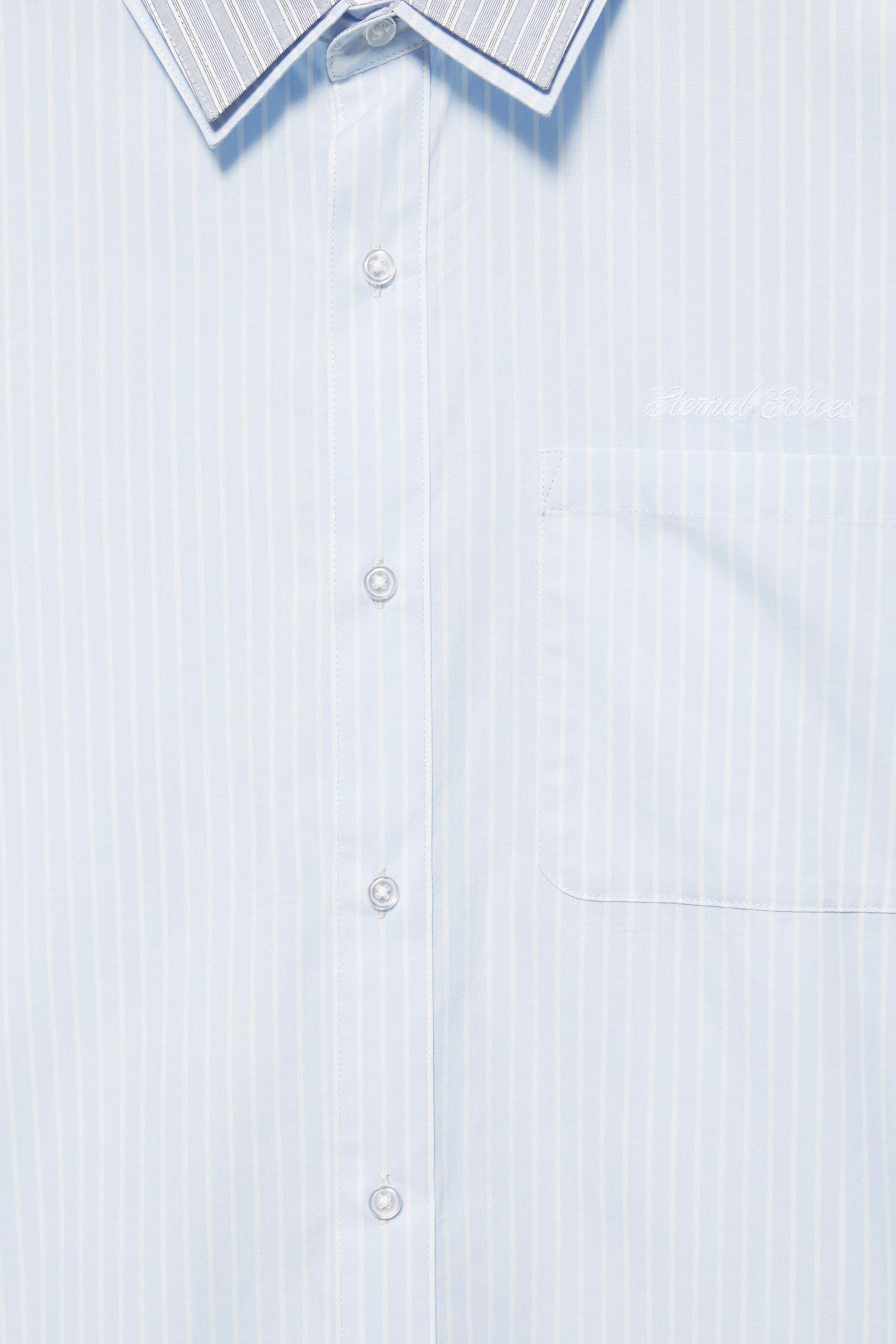 Double long sleeve striped shirt — Blue