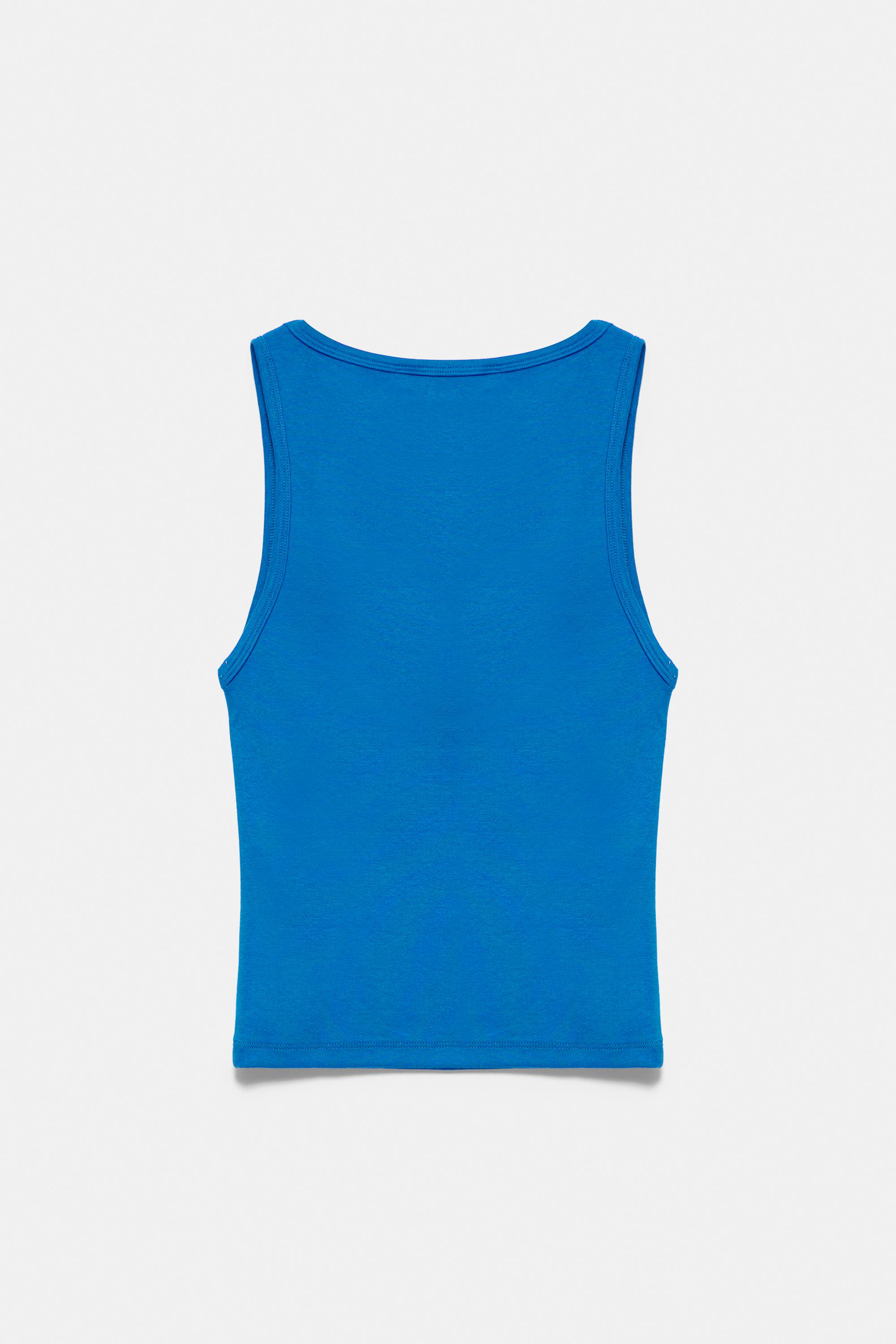 Text tank top — Deep blue